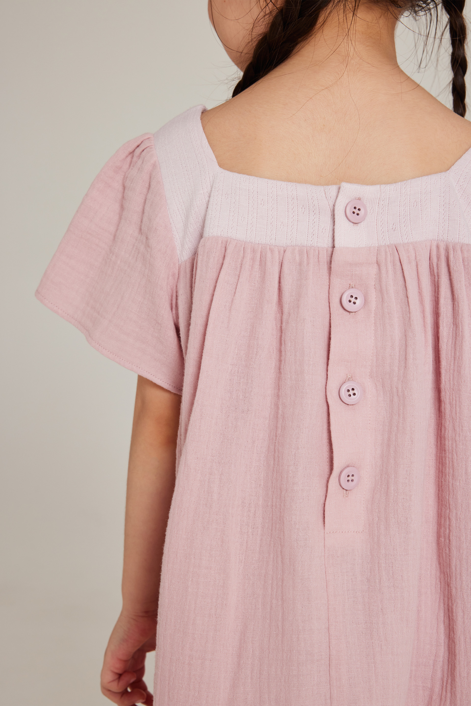 Contrast Cotton Trim Dress