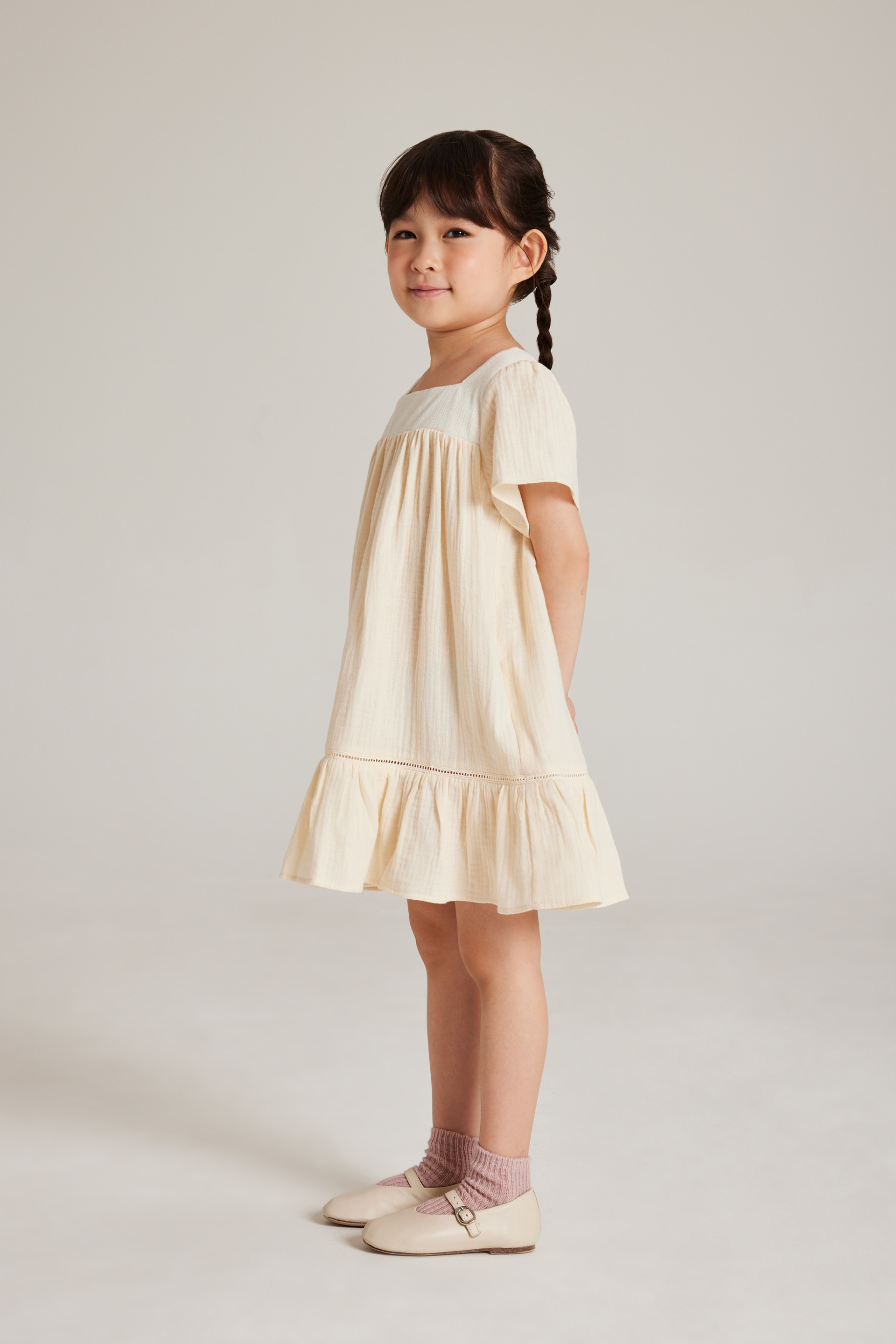 Contrast Cotton Trim Dress