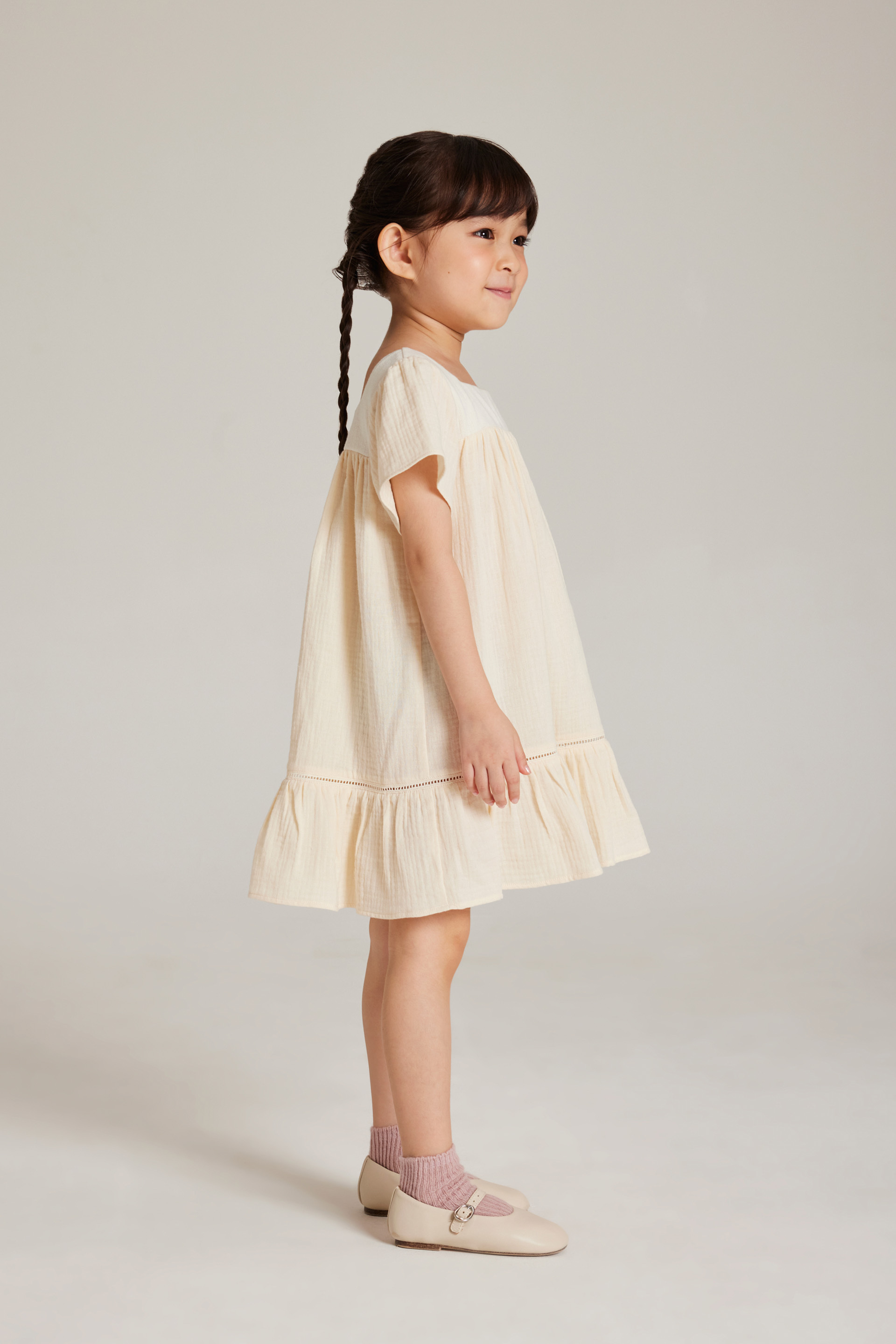 Contrast Cotton Trim Dress