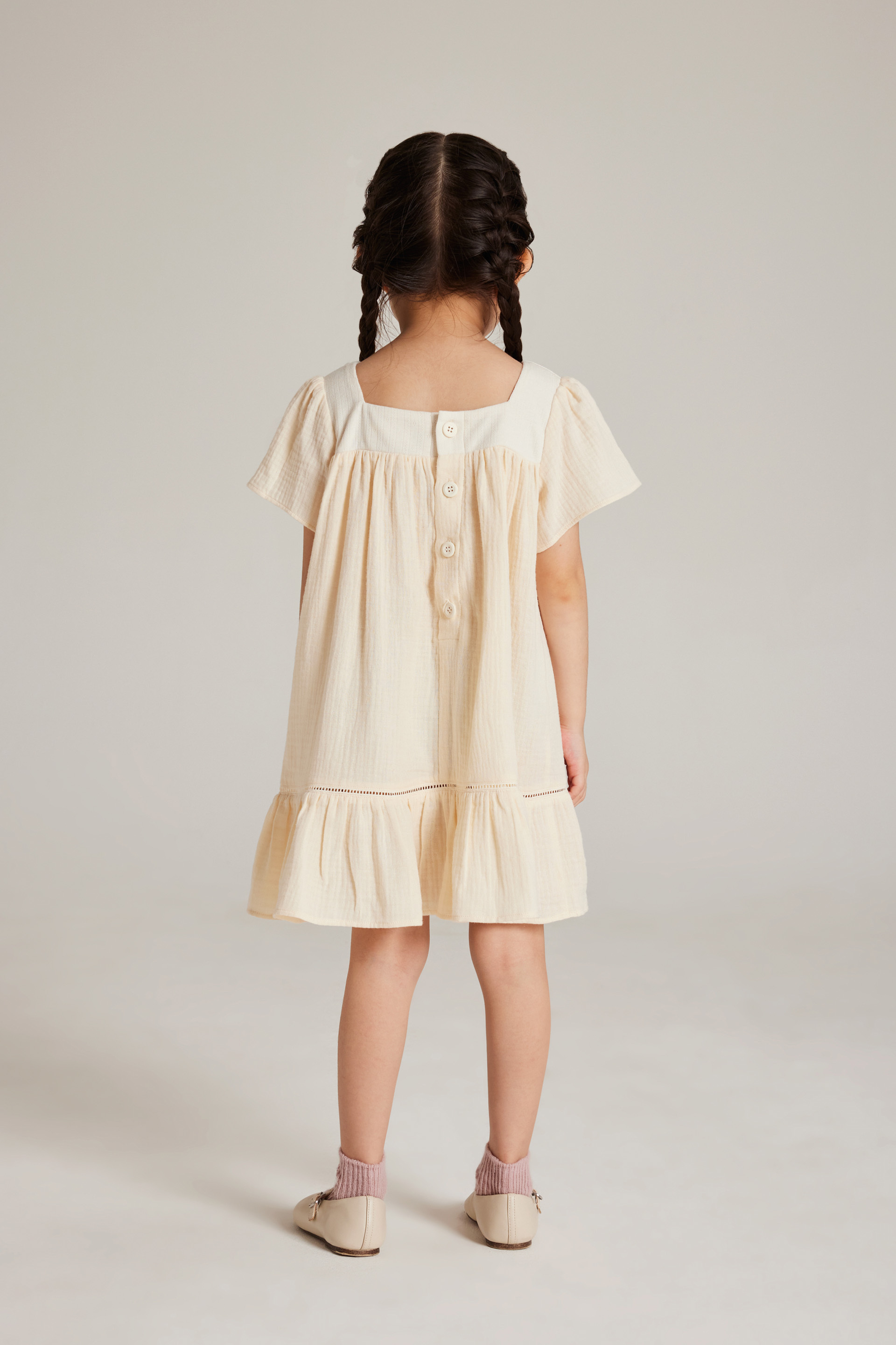 Contrast Cotton Trim Dress