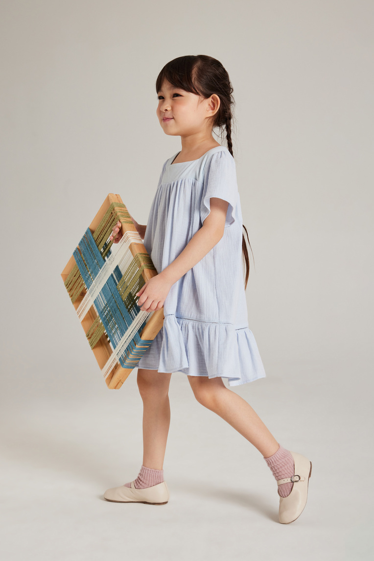 Contrast Cotton Trim Dress