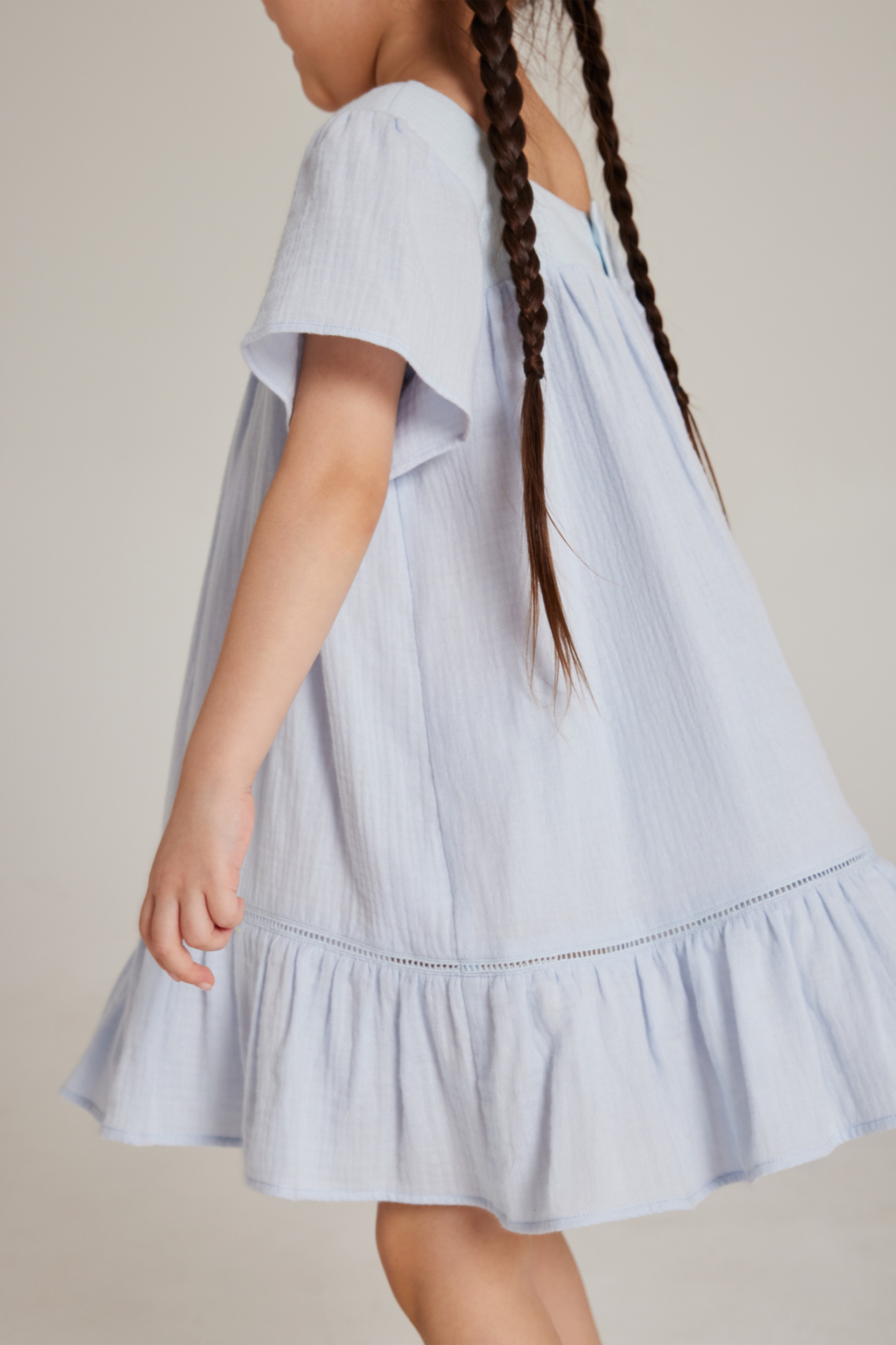 Contrast Cotton Trim Dress