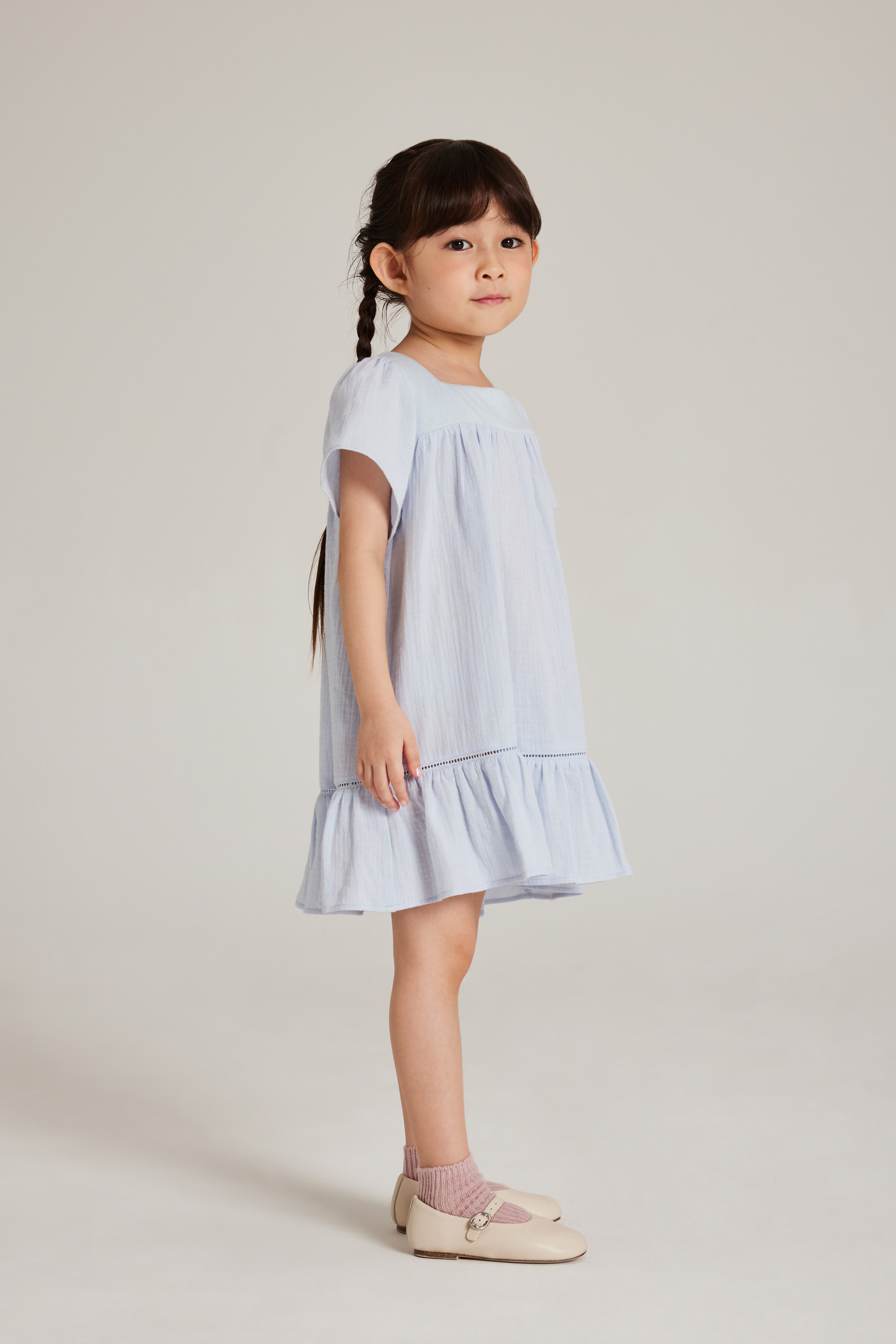 Contrast Cotton Trim Dress