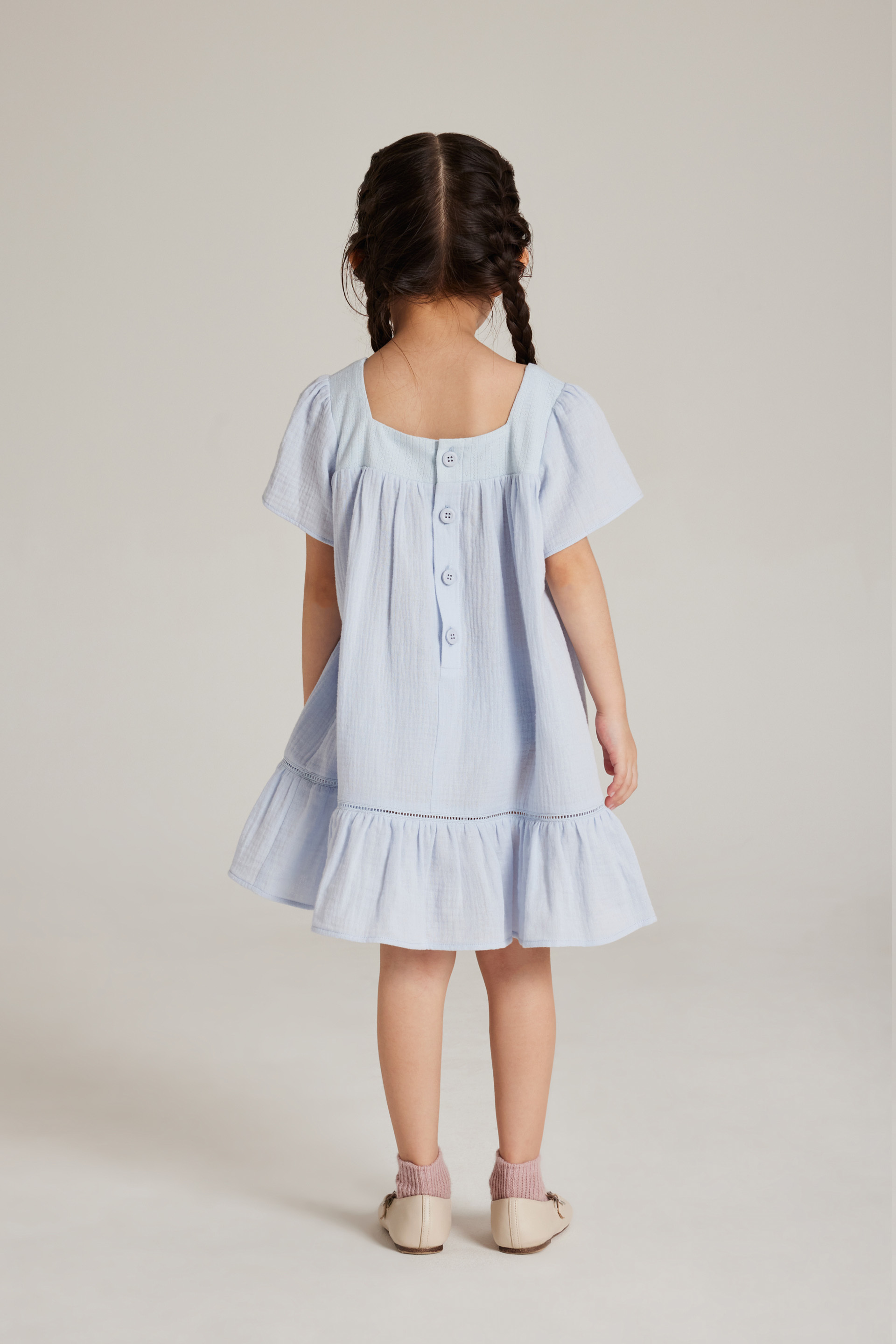 Contrast Cotton Trim Dress
