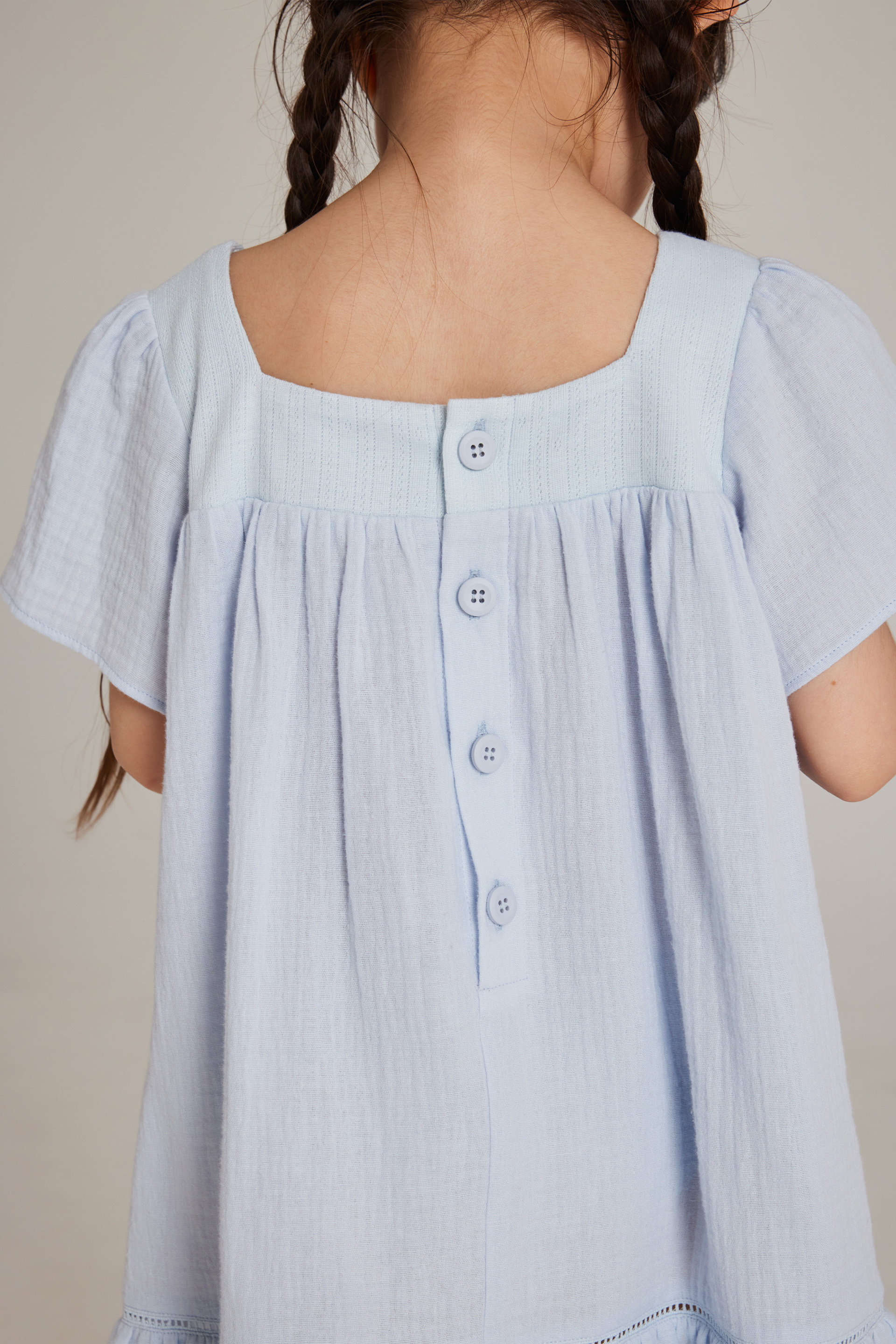 Contrast Cotton Trim Dress