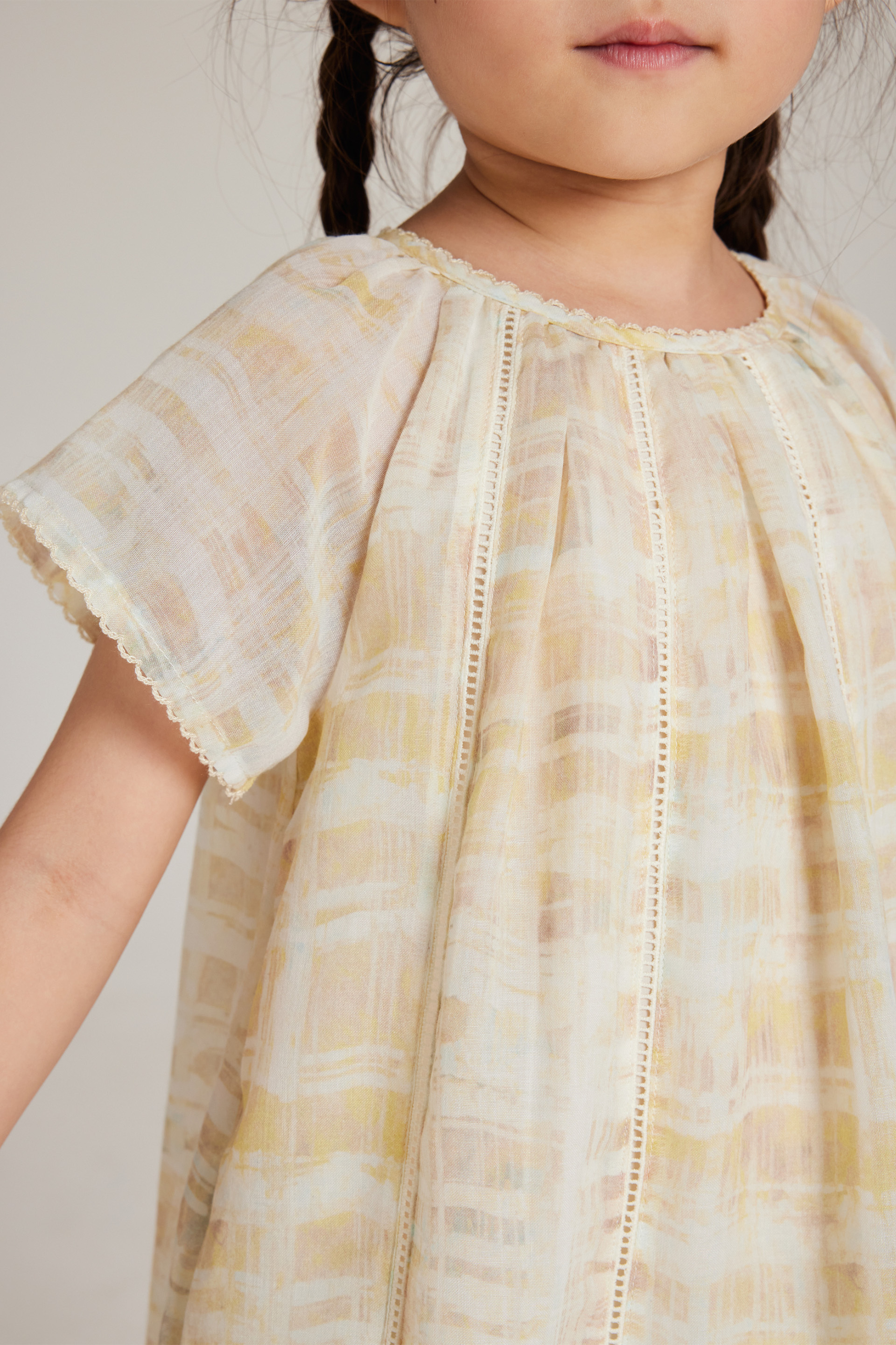 Tapestry Lace-Trim Dress