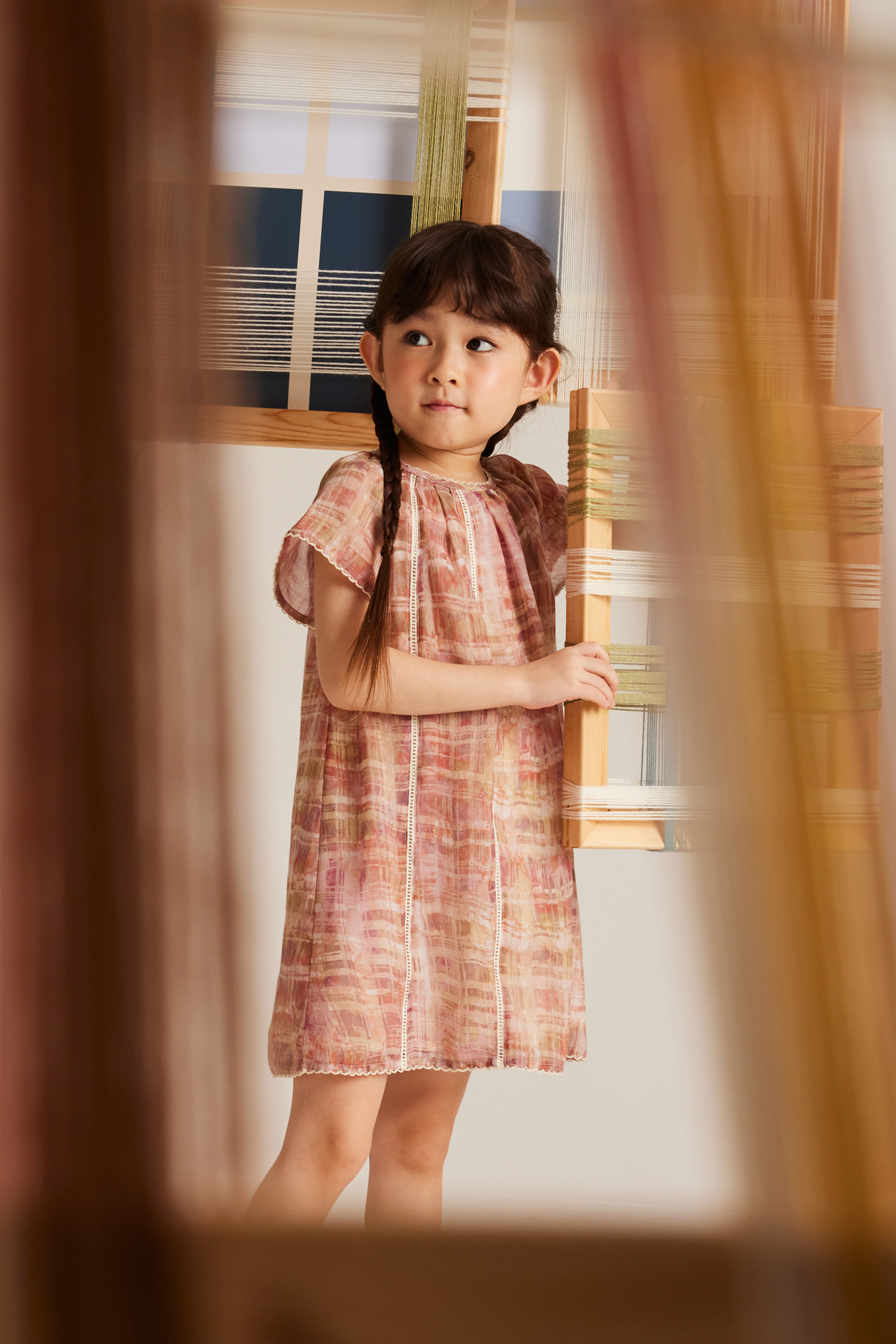 Tapestry Lace-Trim Dress