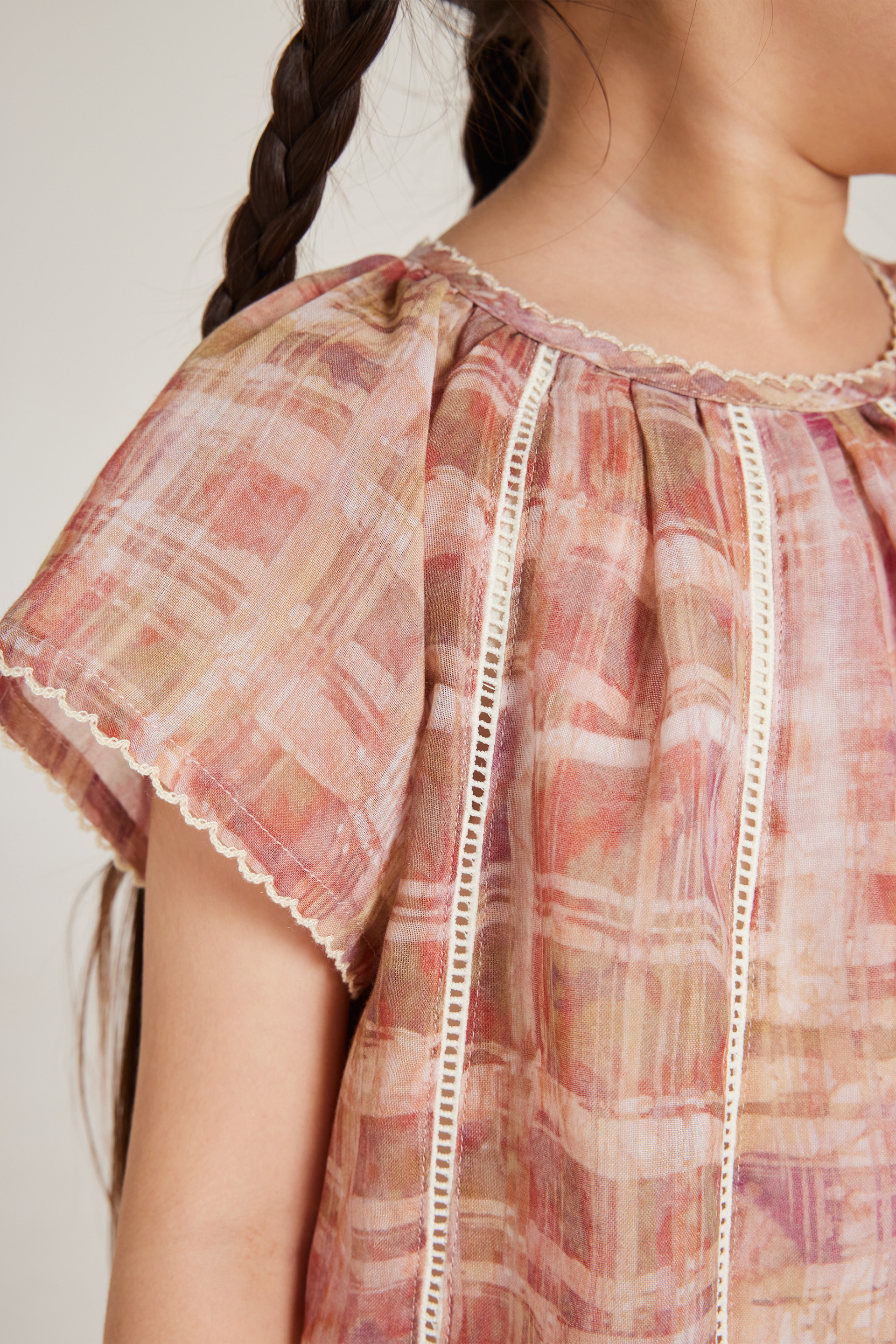 Tapestry Lace-Trim Dress