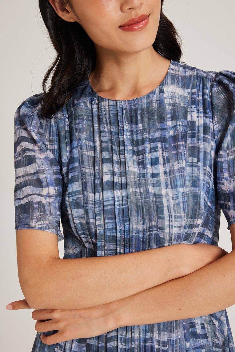 Tapestry Pintuck Midi Dress