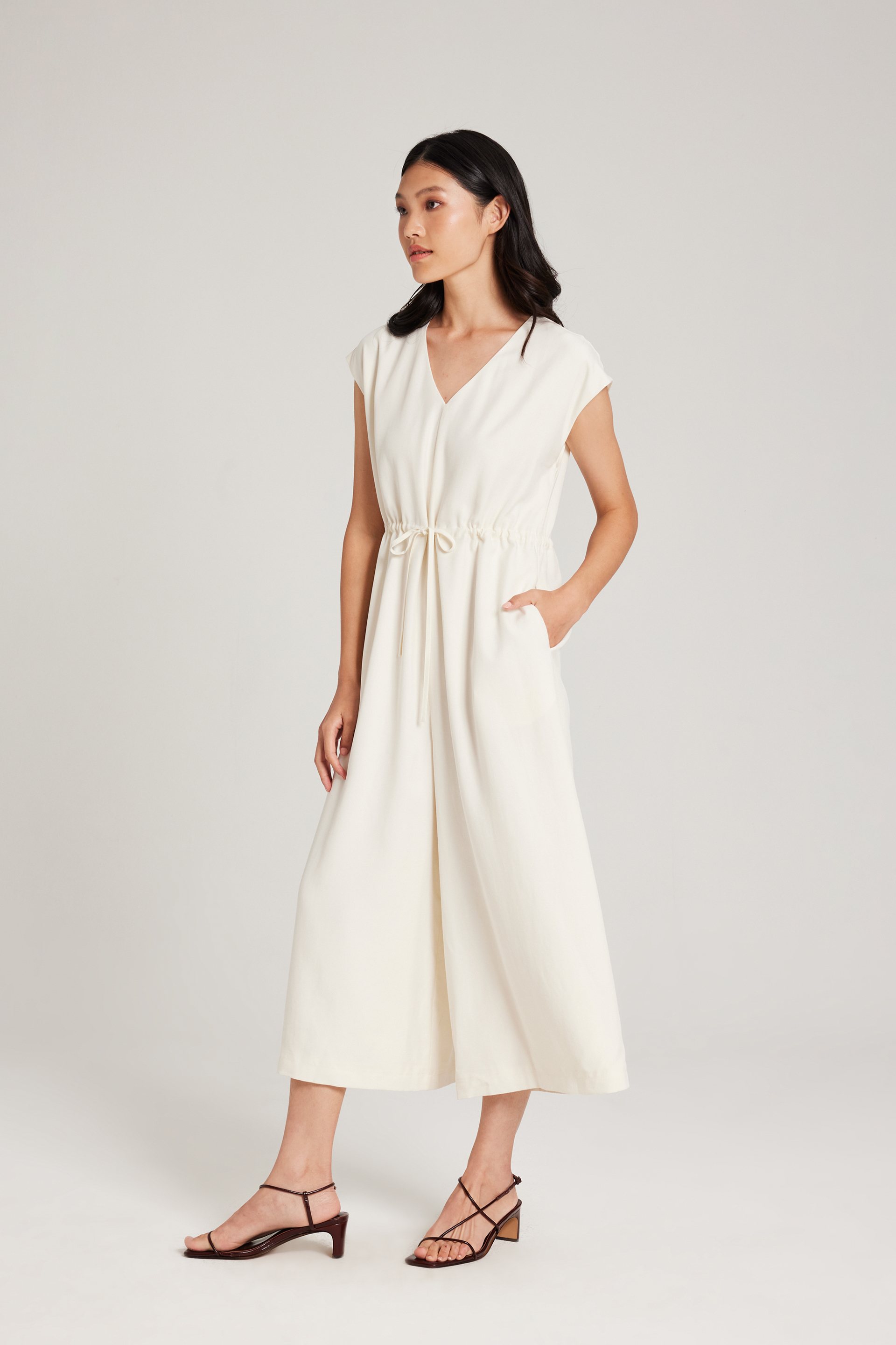 Relaxed Gathered-Waist Jumpsuit