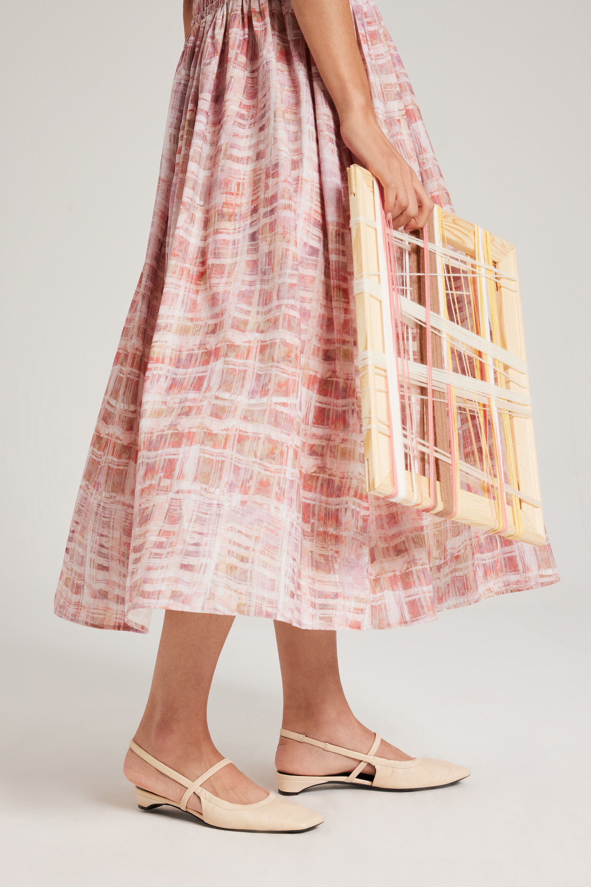 Tapestry Ruched Midi Dress