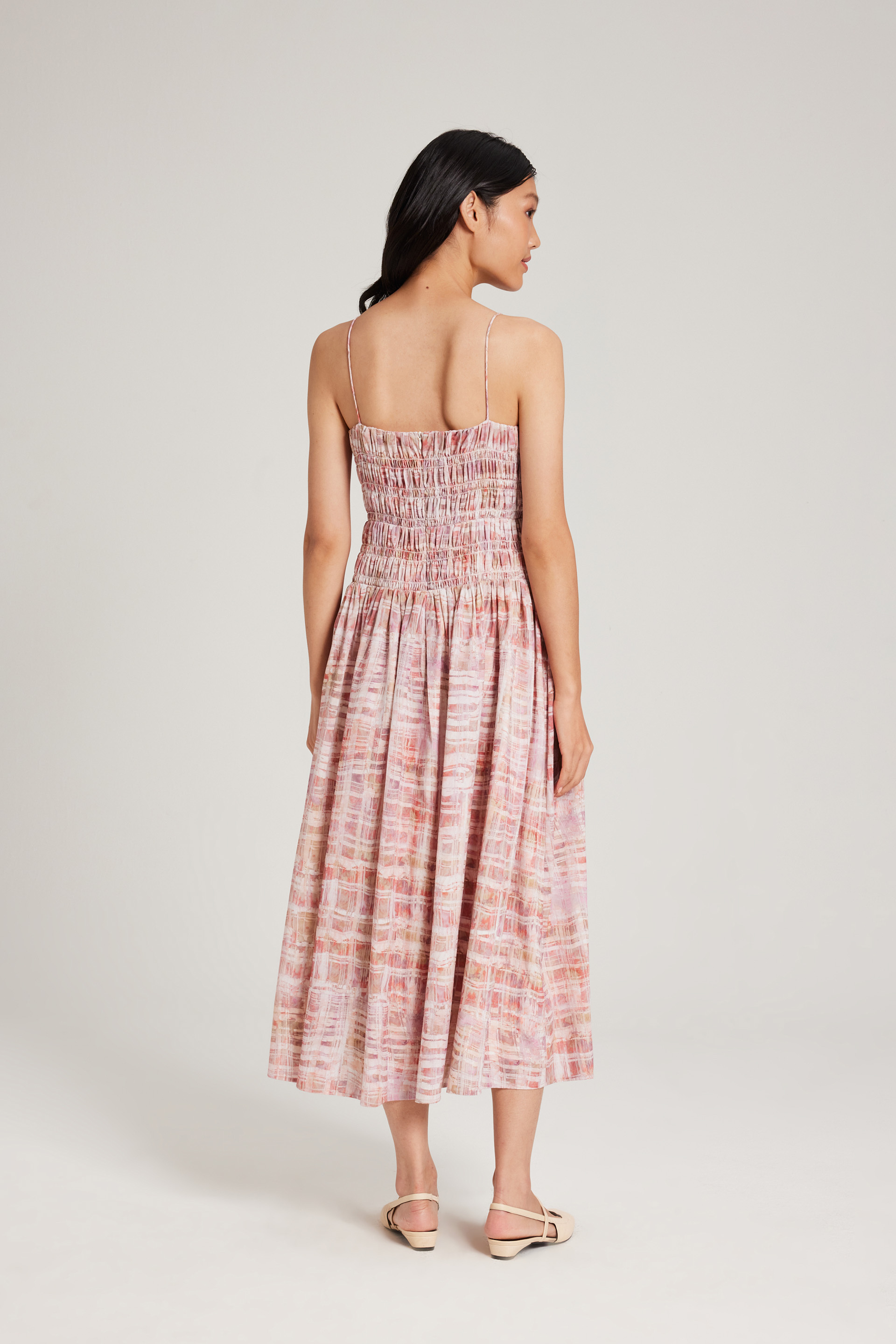 Tapestry Ruched Midi Dress