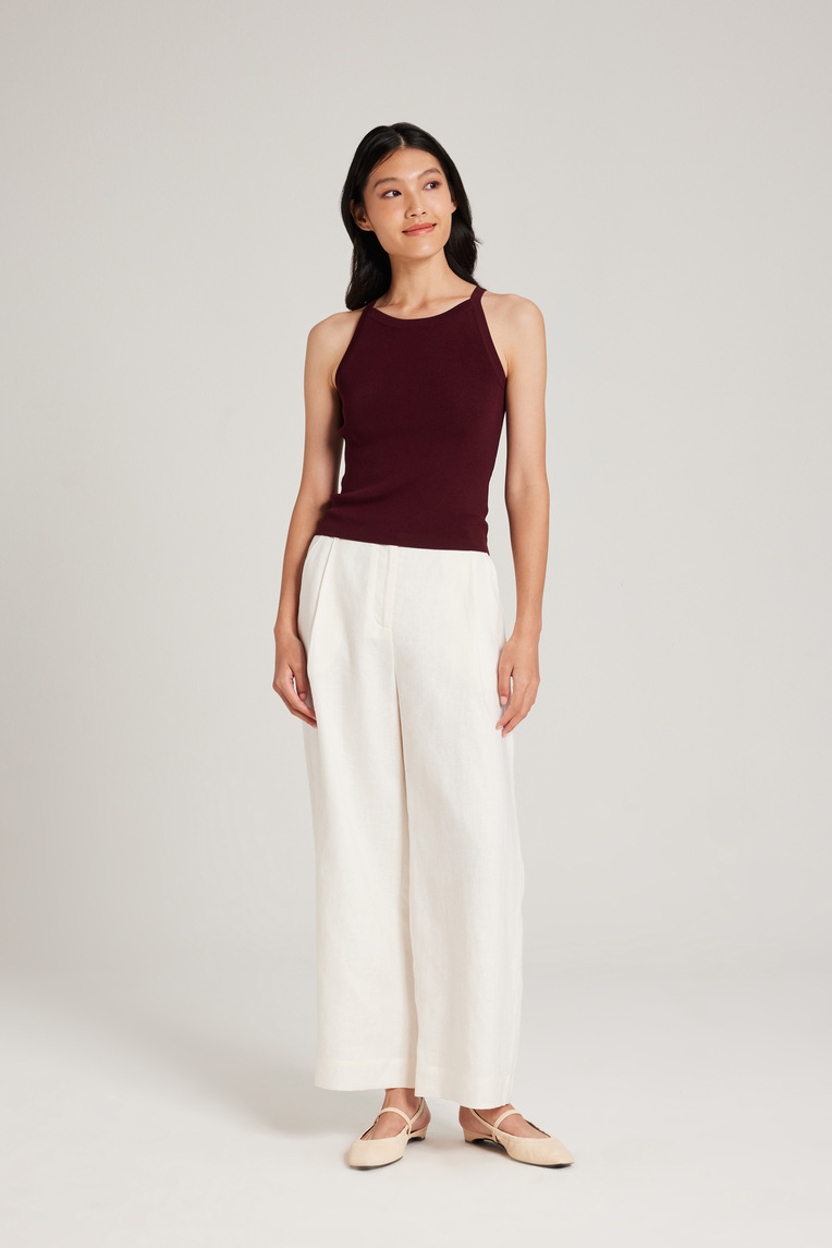 Knitted Boat-Neck Top