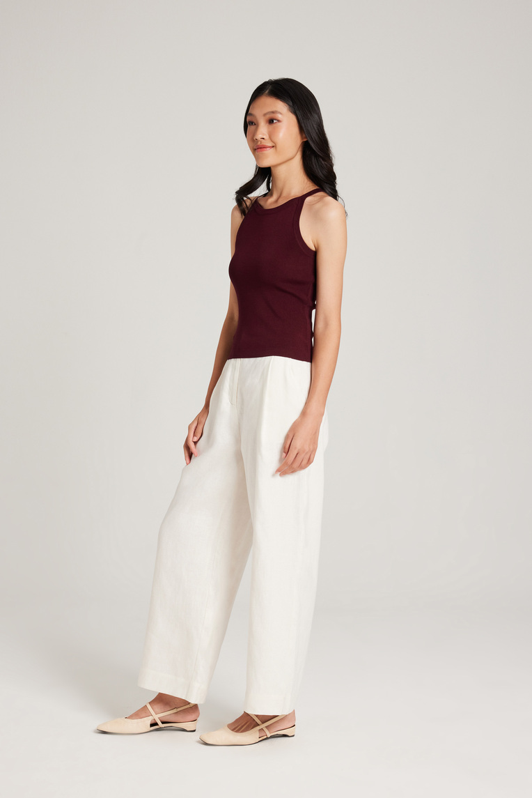 Knitted Boat-Neck Top