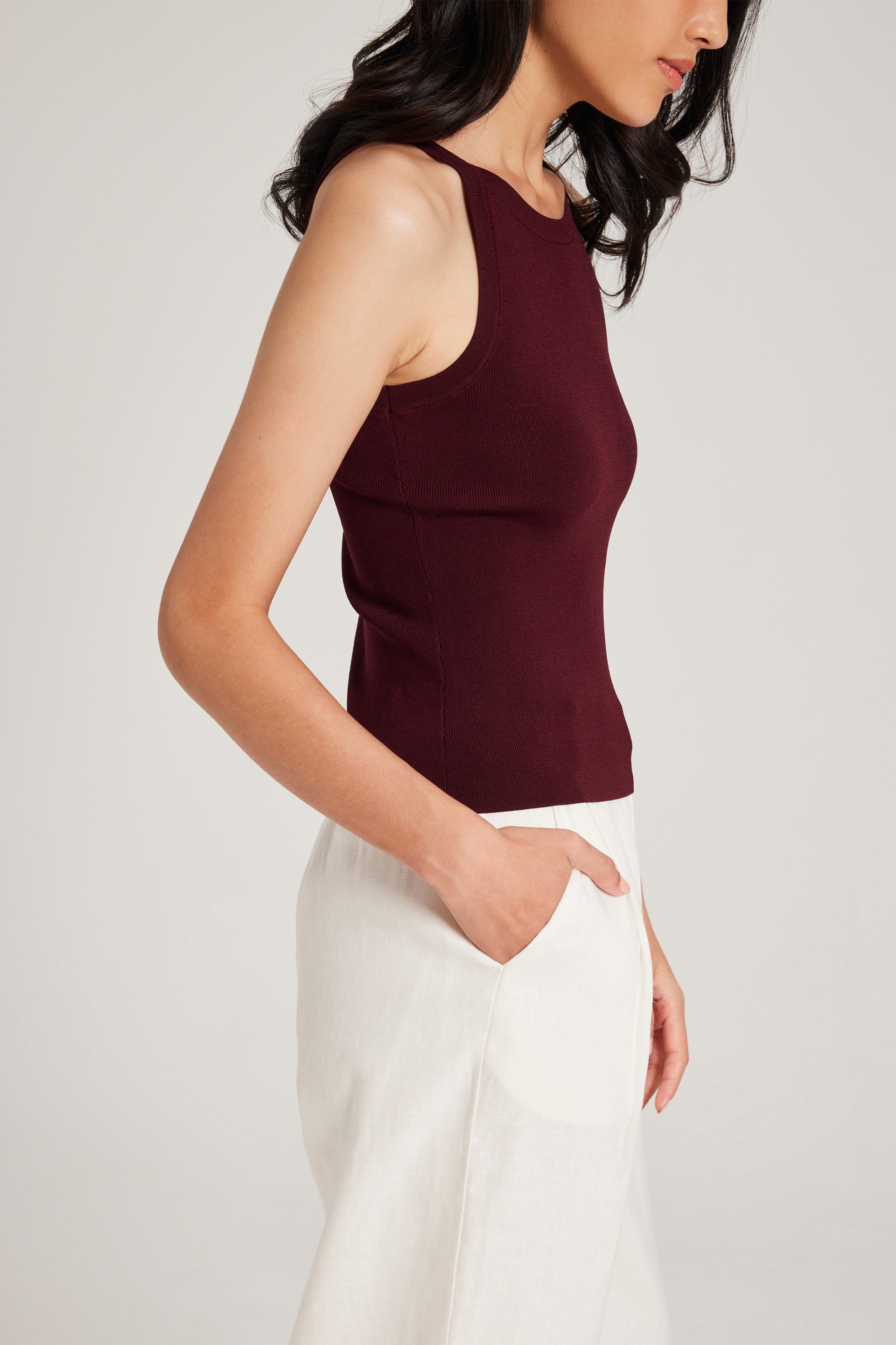 Knitted Boat-Neck Top