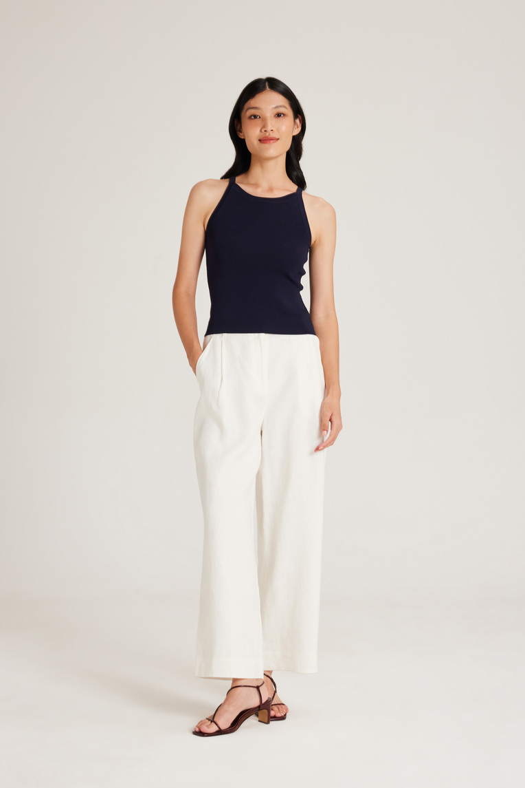 Knitted Boat-Neck Top