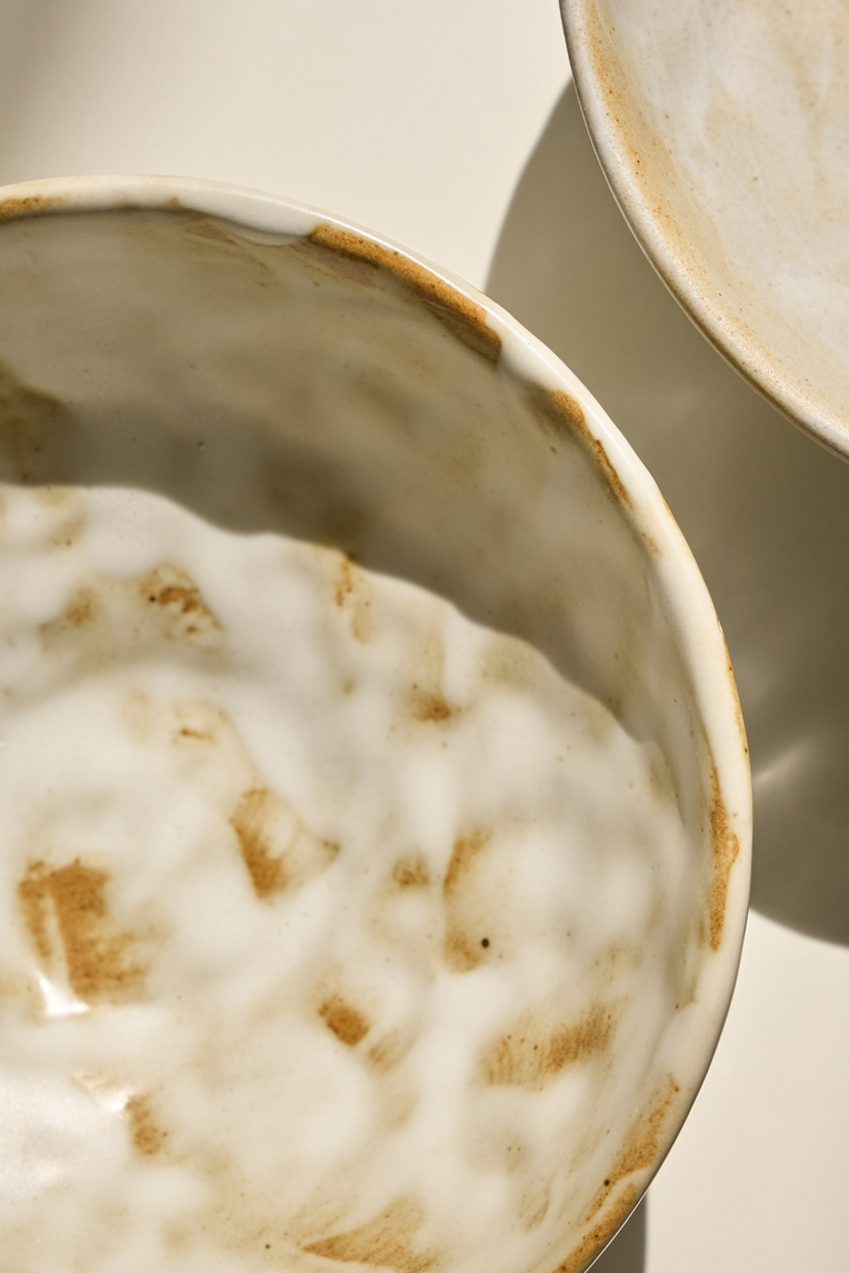 Organic Dimpled Stoneware Bowl