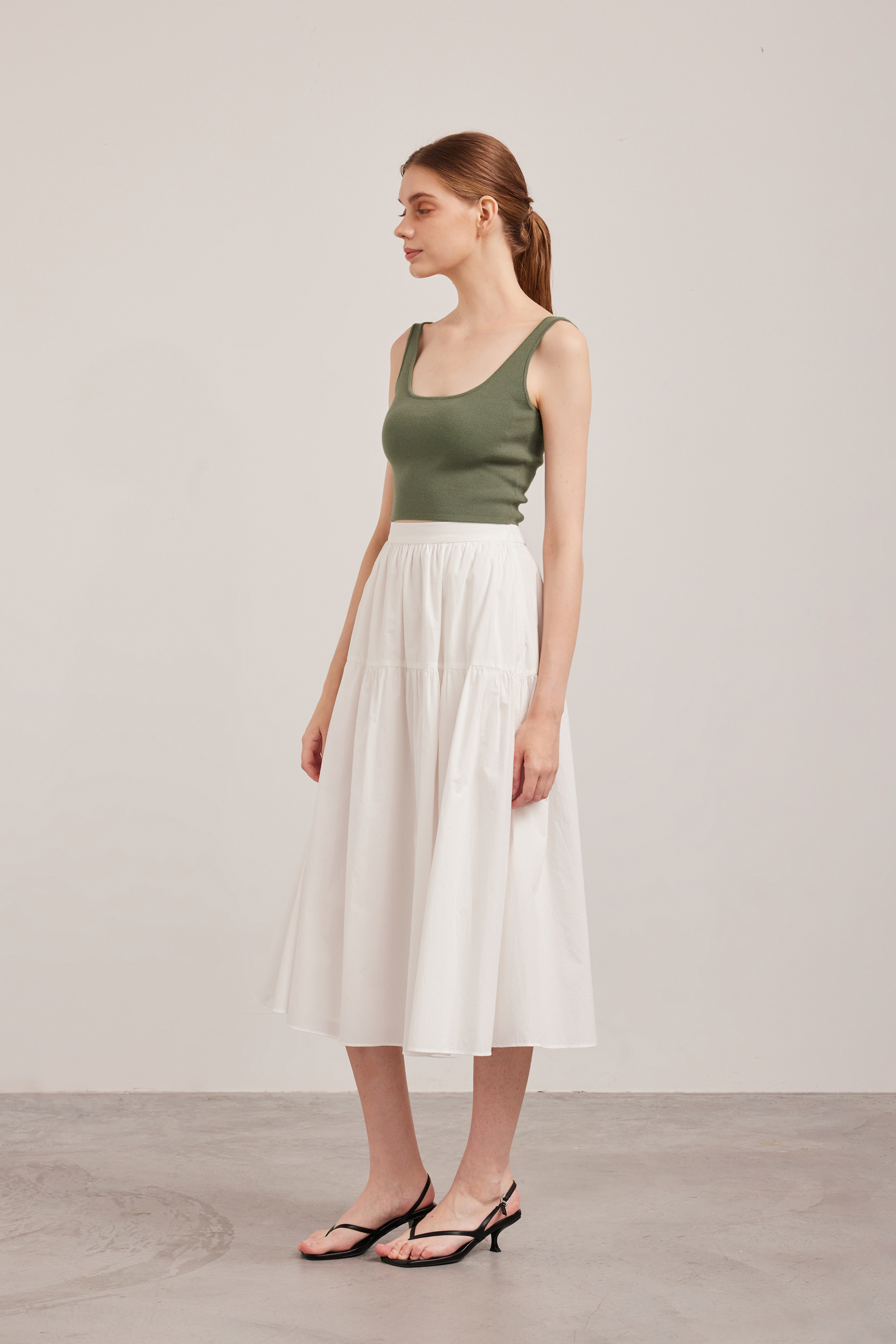 Square-Neck Knit Crop Top 