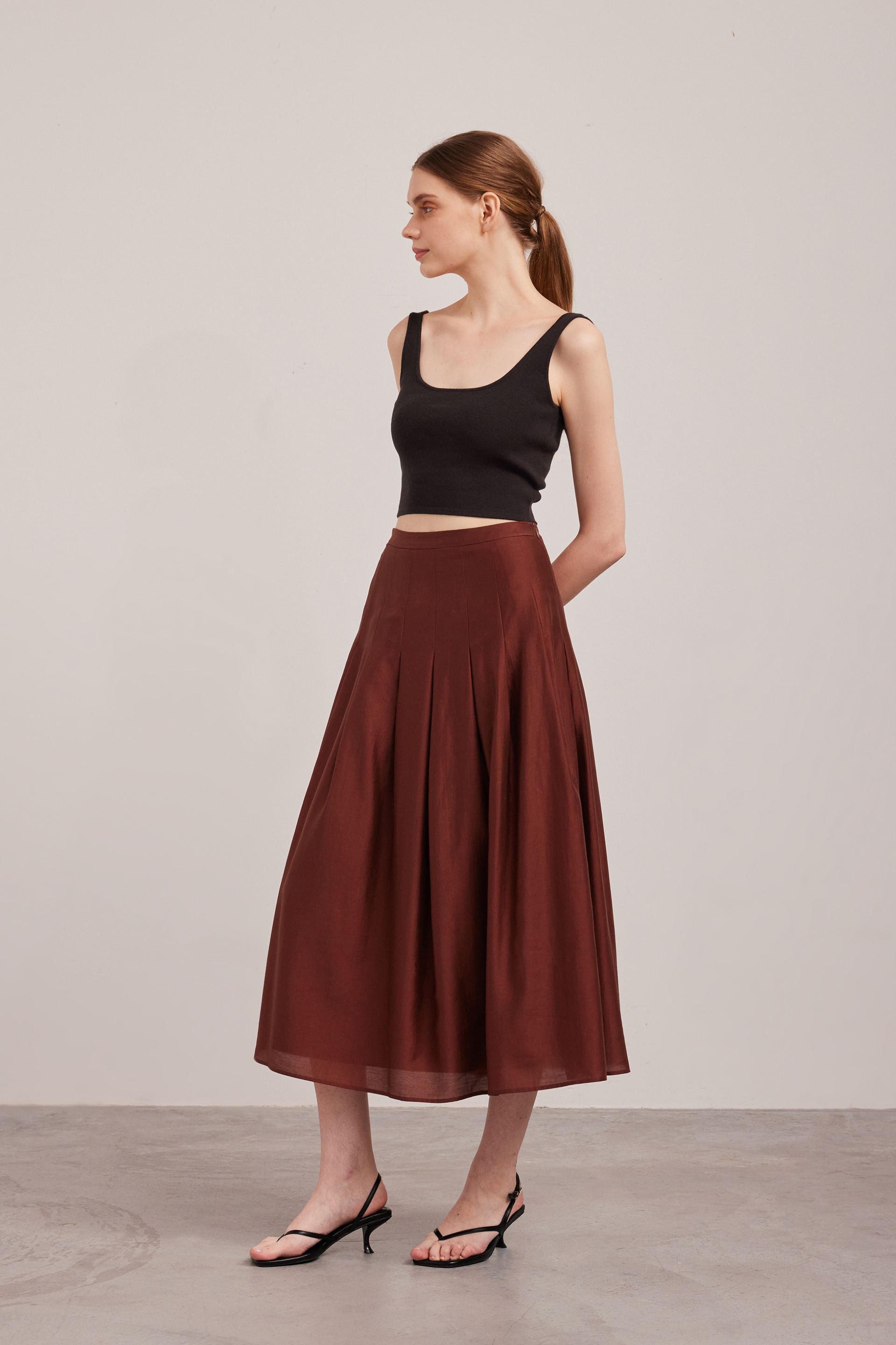 Square-Neck Knit Crop Top 