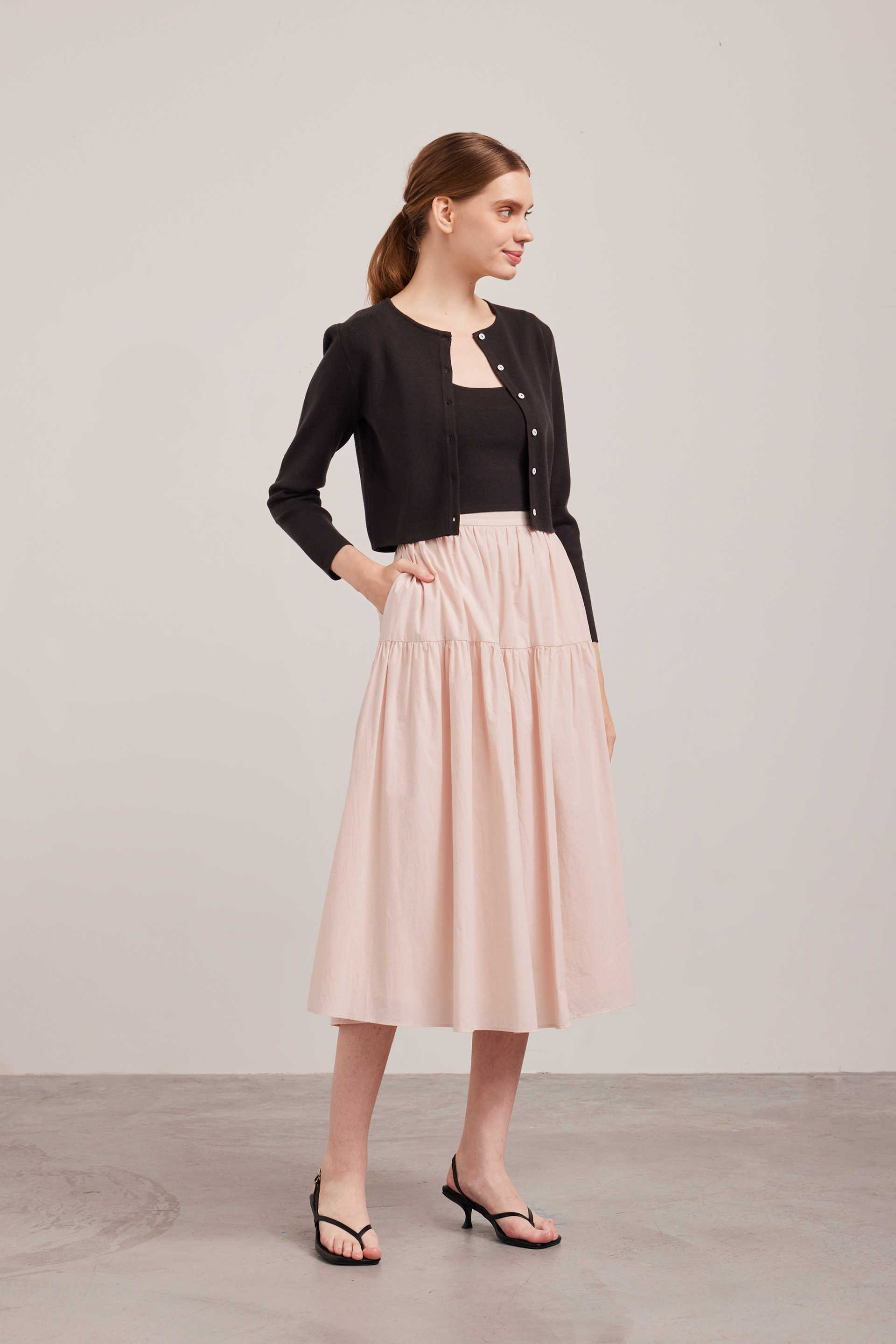 Square-Neck Knit Crop Top 