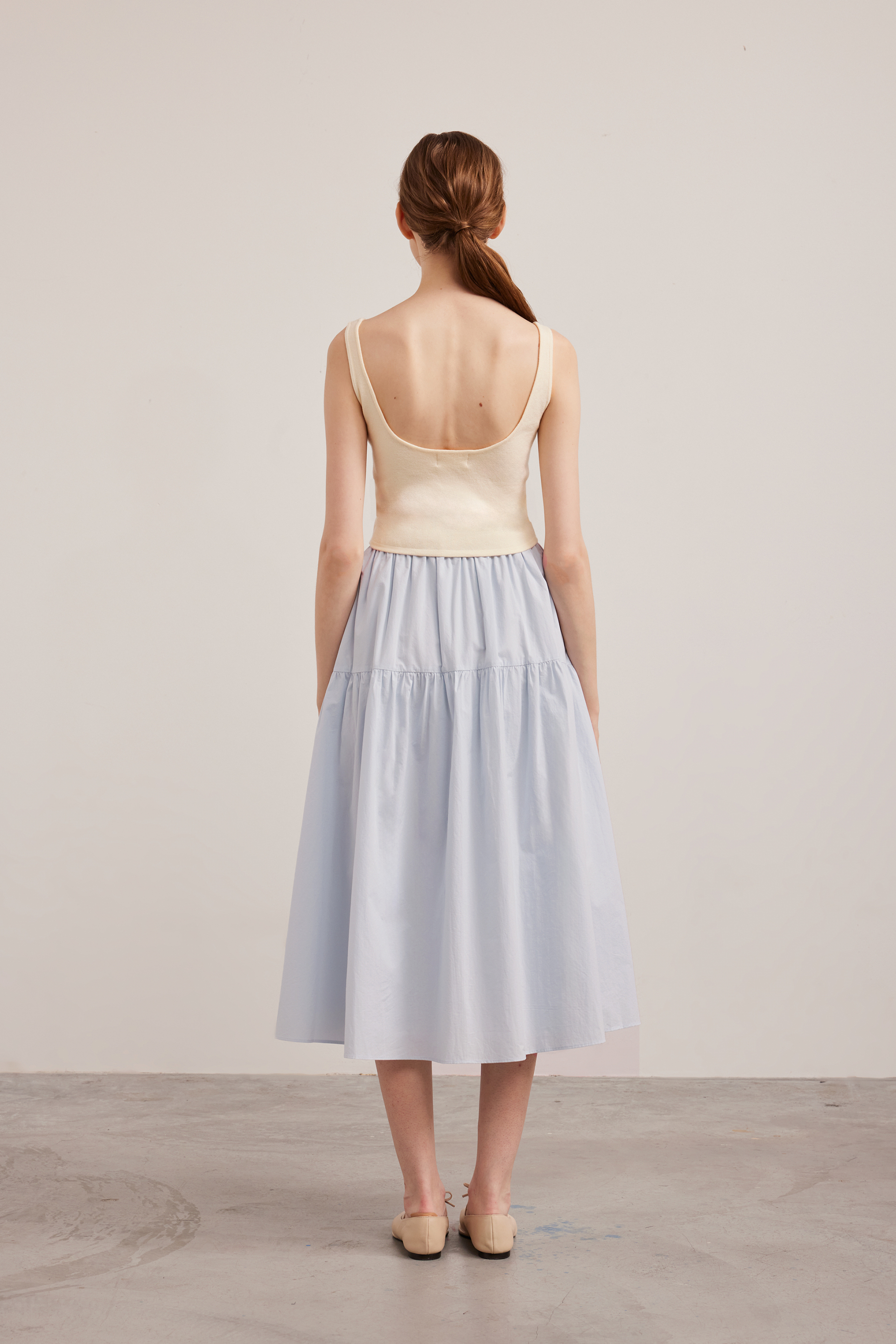 Square-Neck Knit Crop Top 