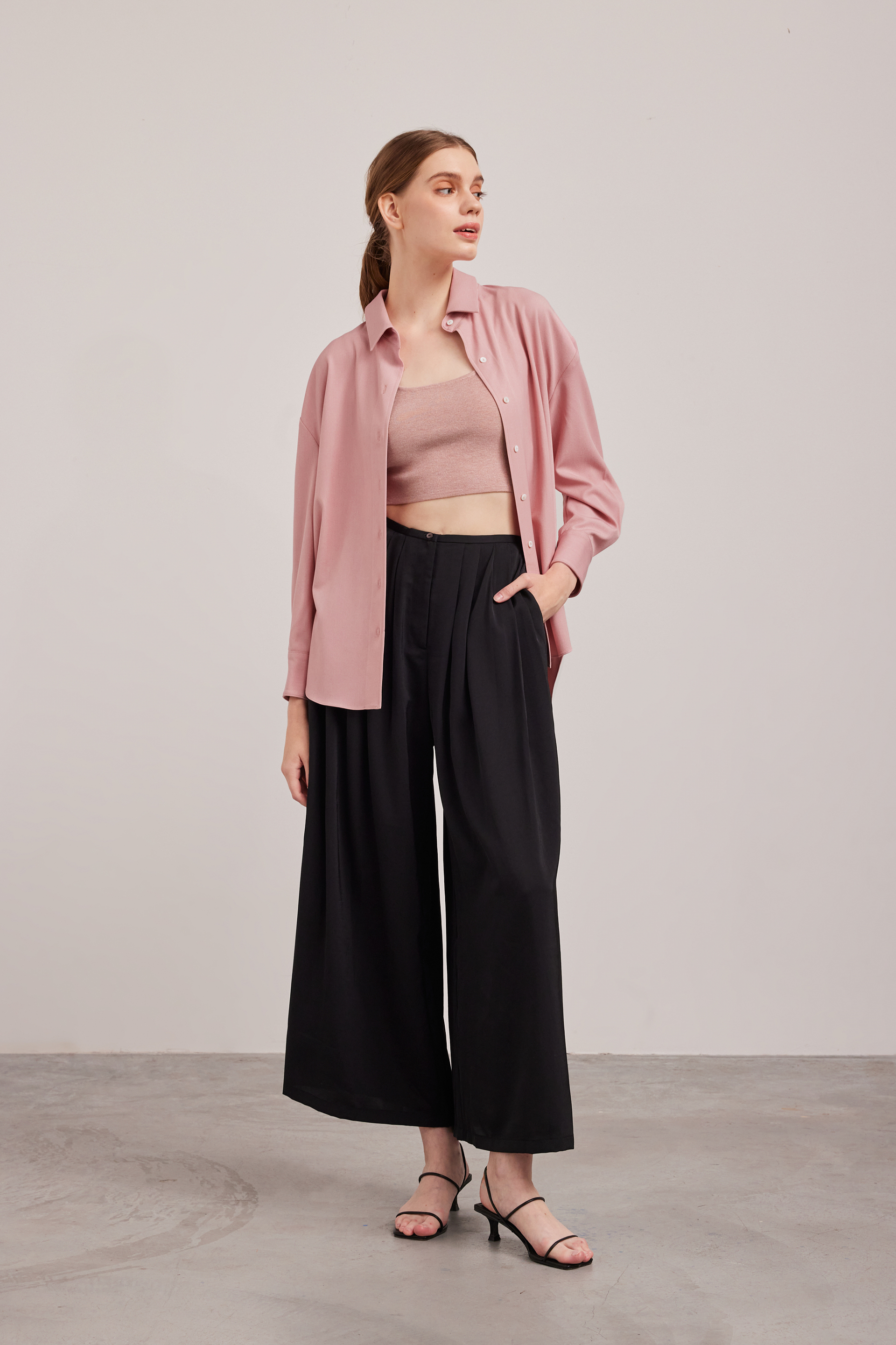 Square-Neck Knit Crop Top 