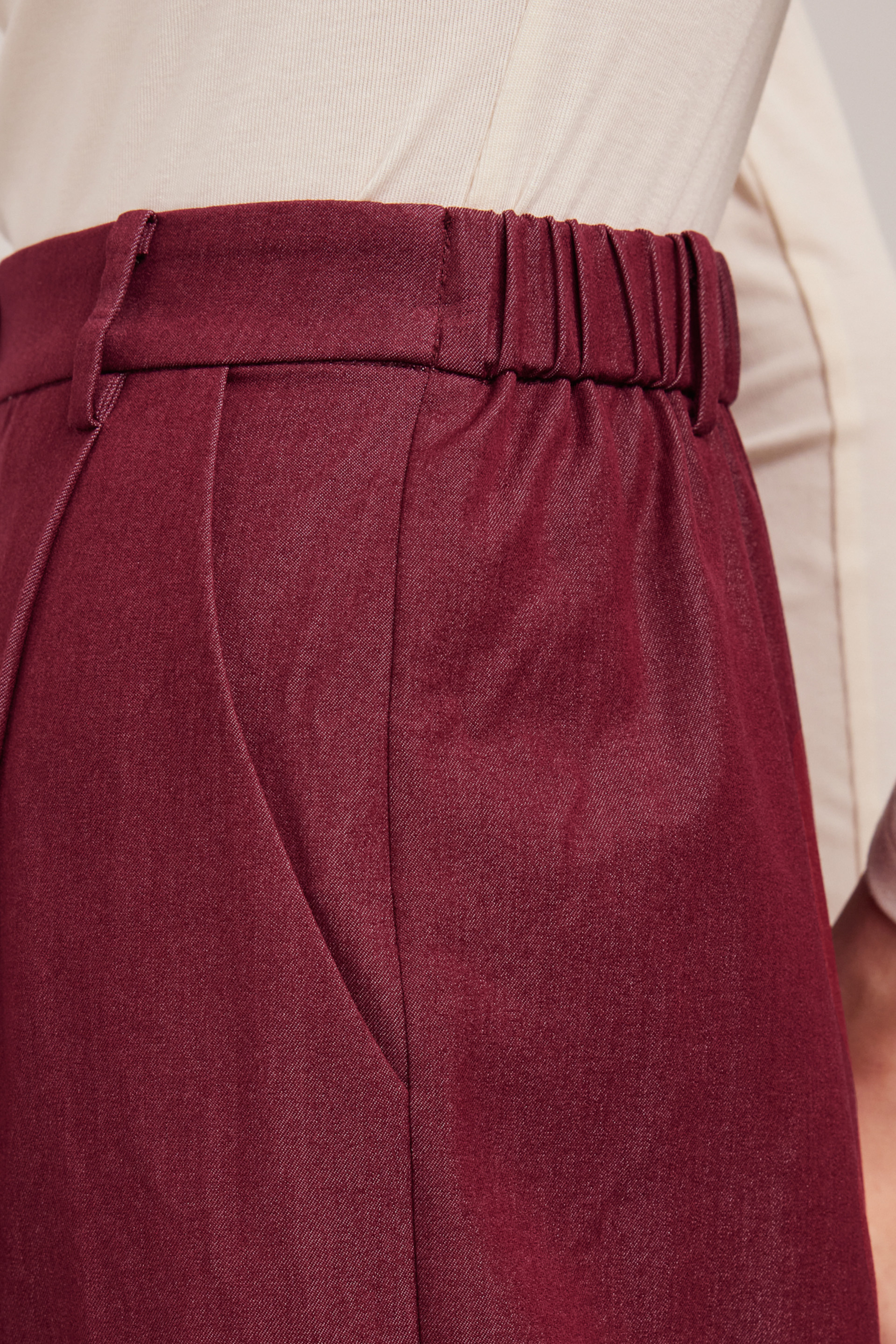 Chambray Full-Length Trousers