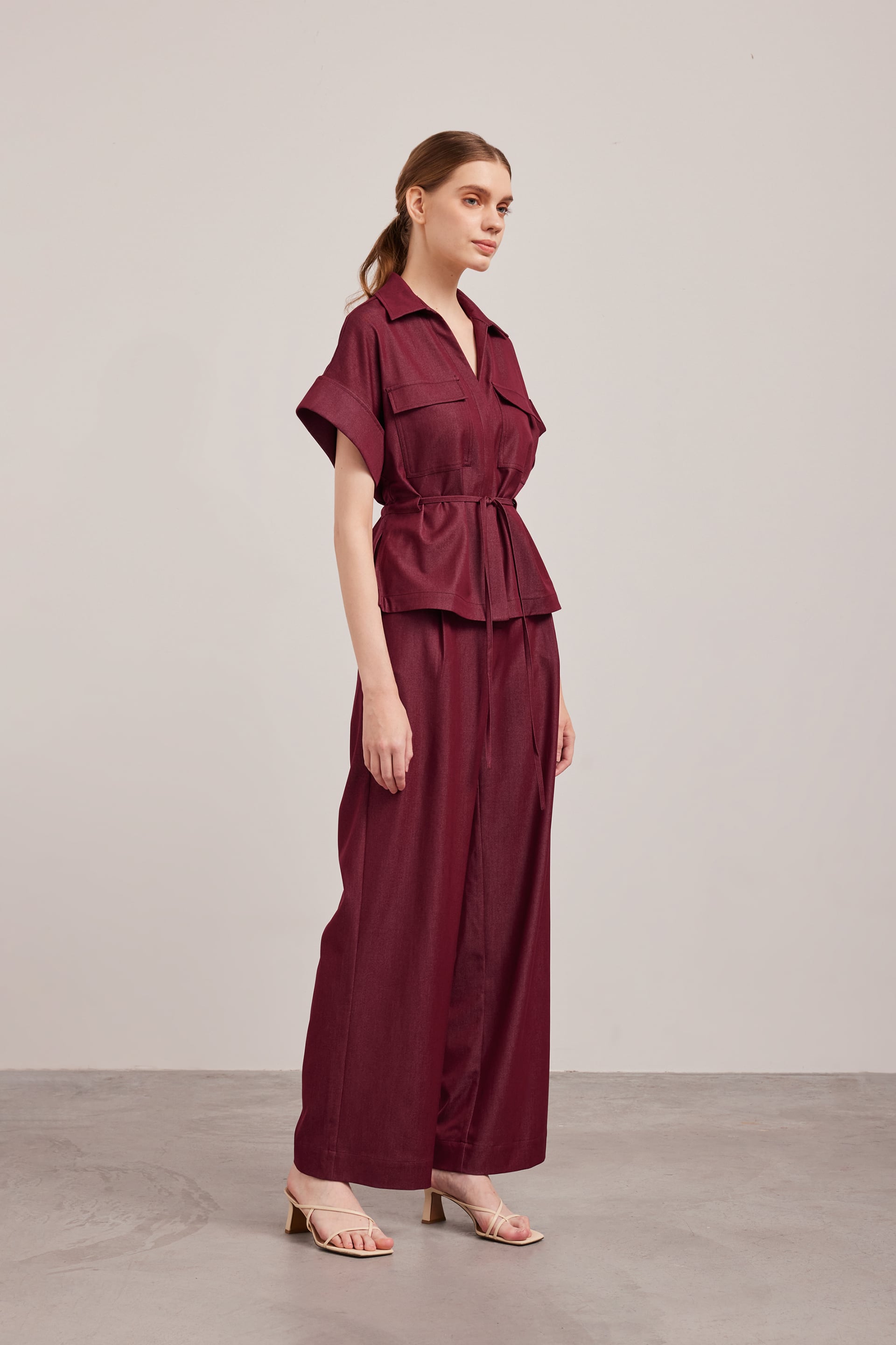 Relaxed Chambray Peplum Shirt