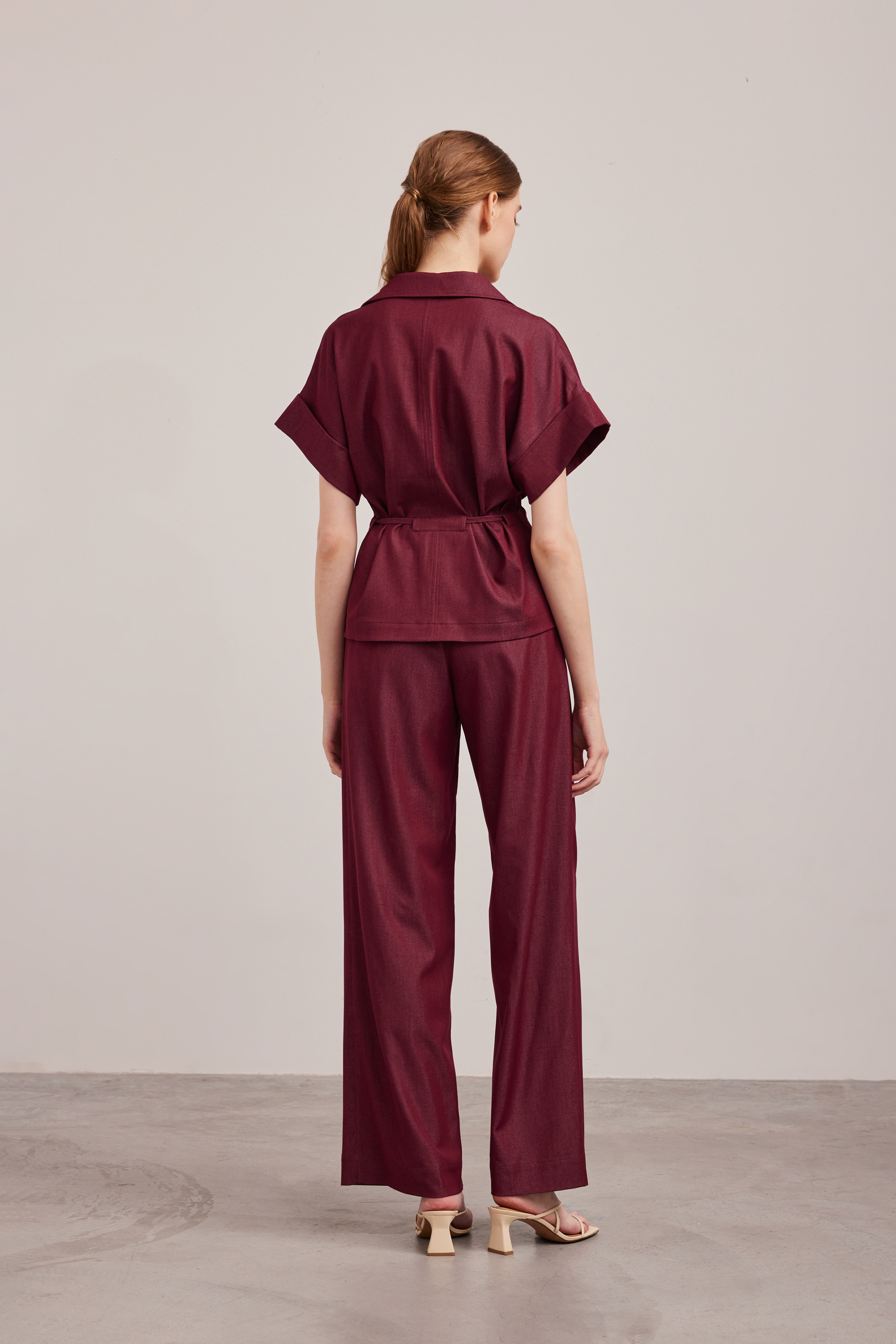 Relaxed Chambray Peplum Shirt