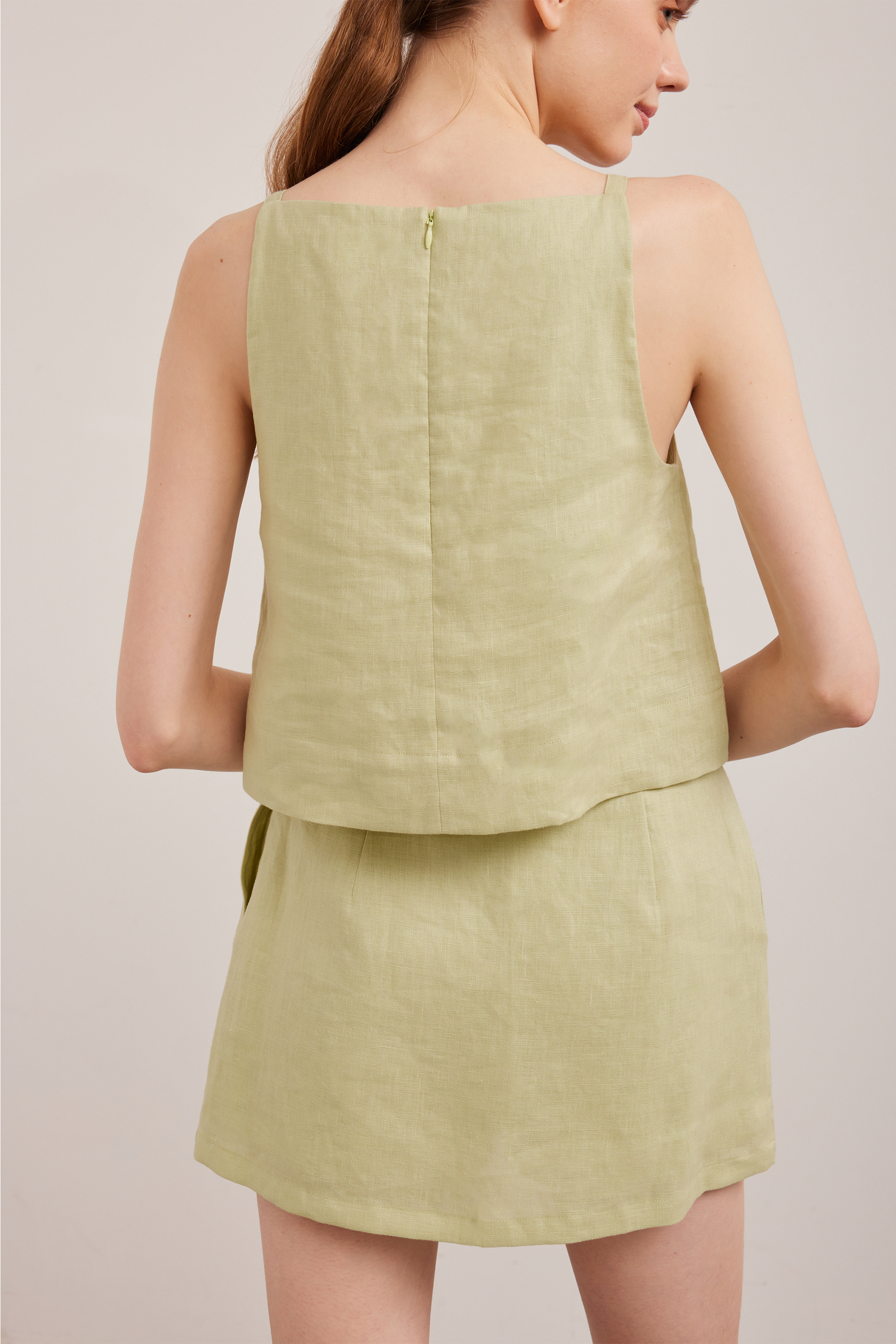 Linen Wide-Neck Top