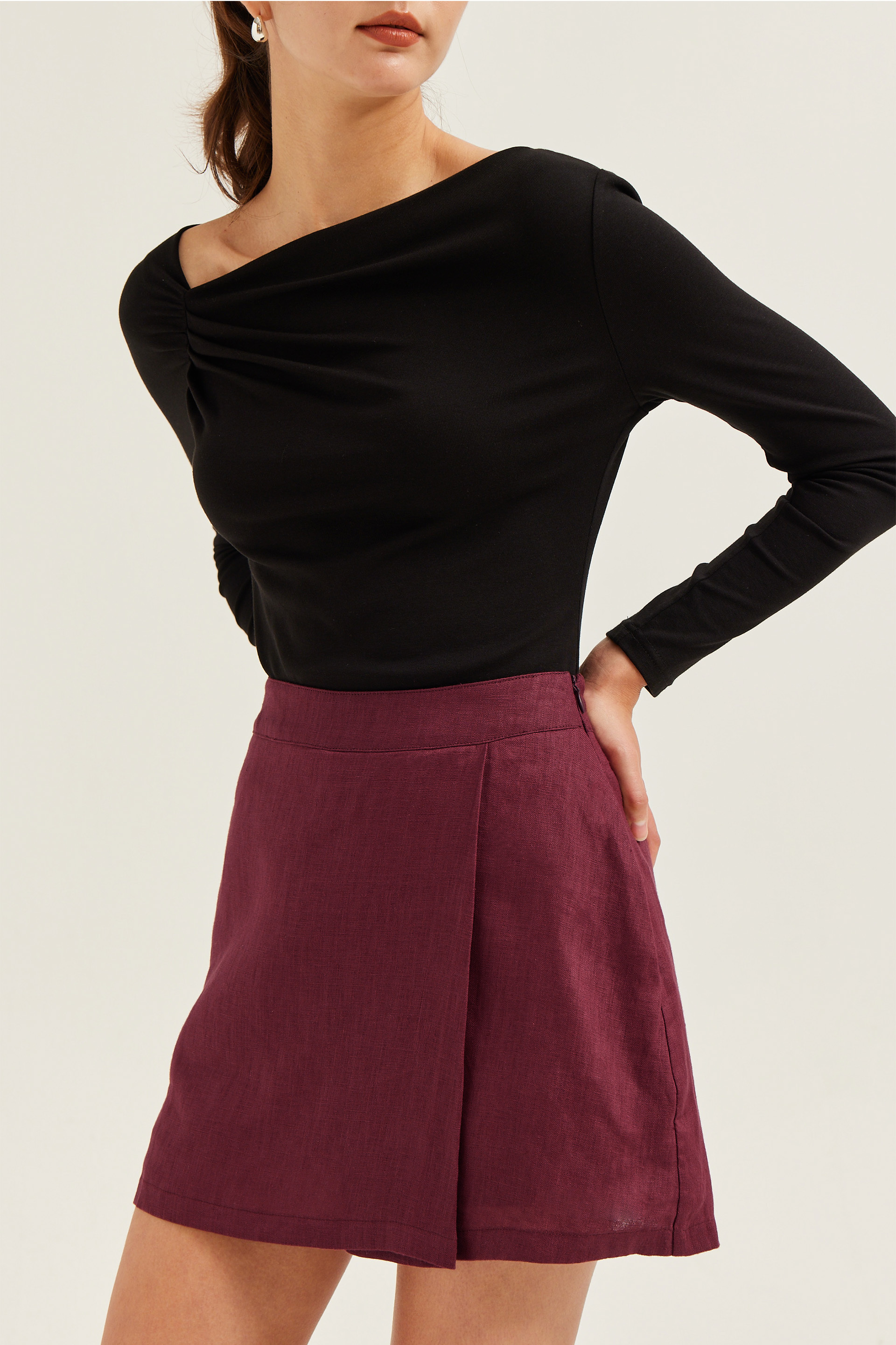 Linen Overlap Skorts