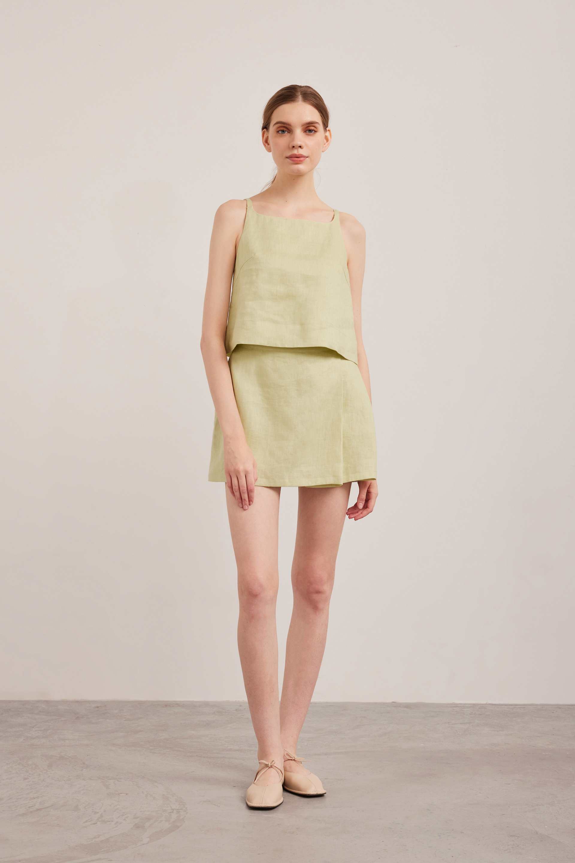 Linen Overlap Skorts