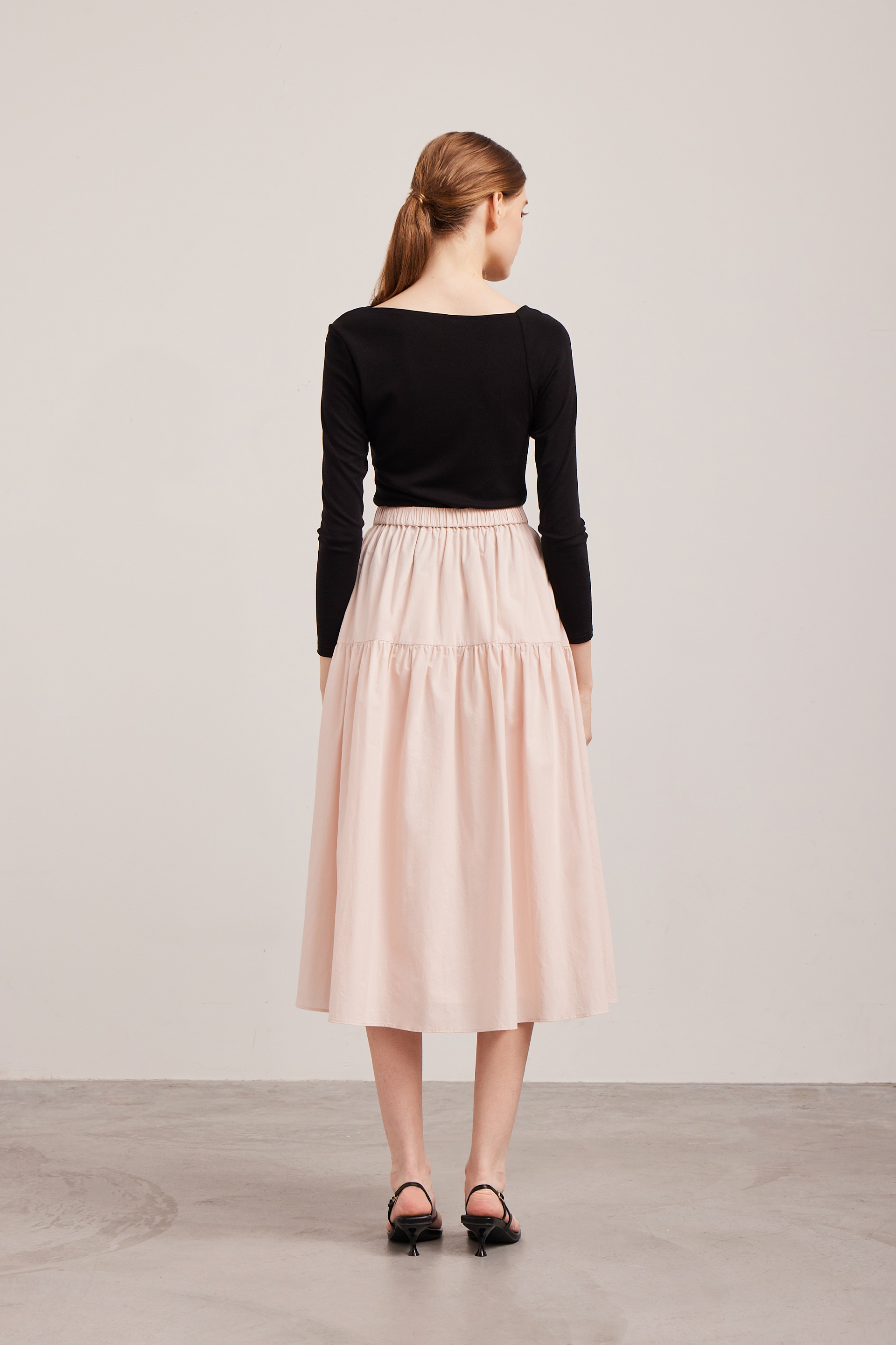 Gathered Asymmetrical Jersey Top