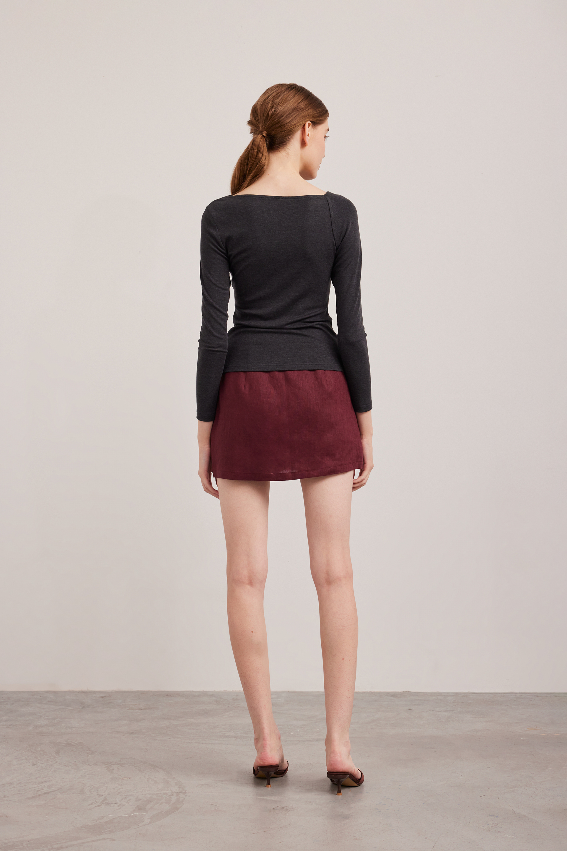 Gathered Asymmetrical Jersey Top