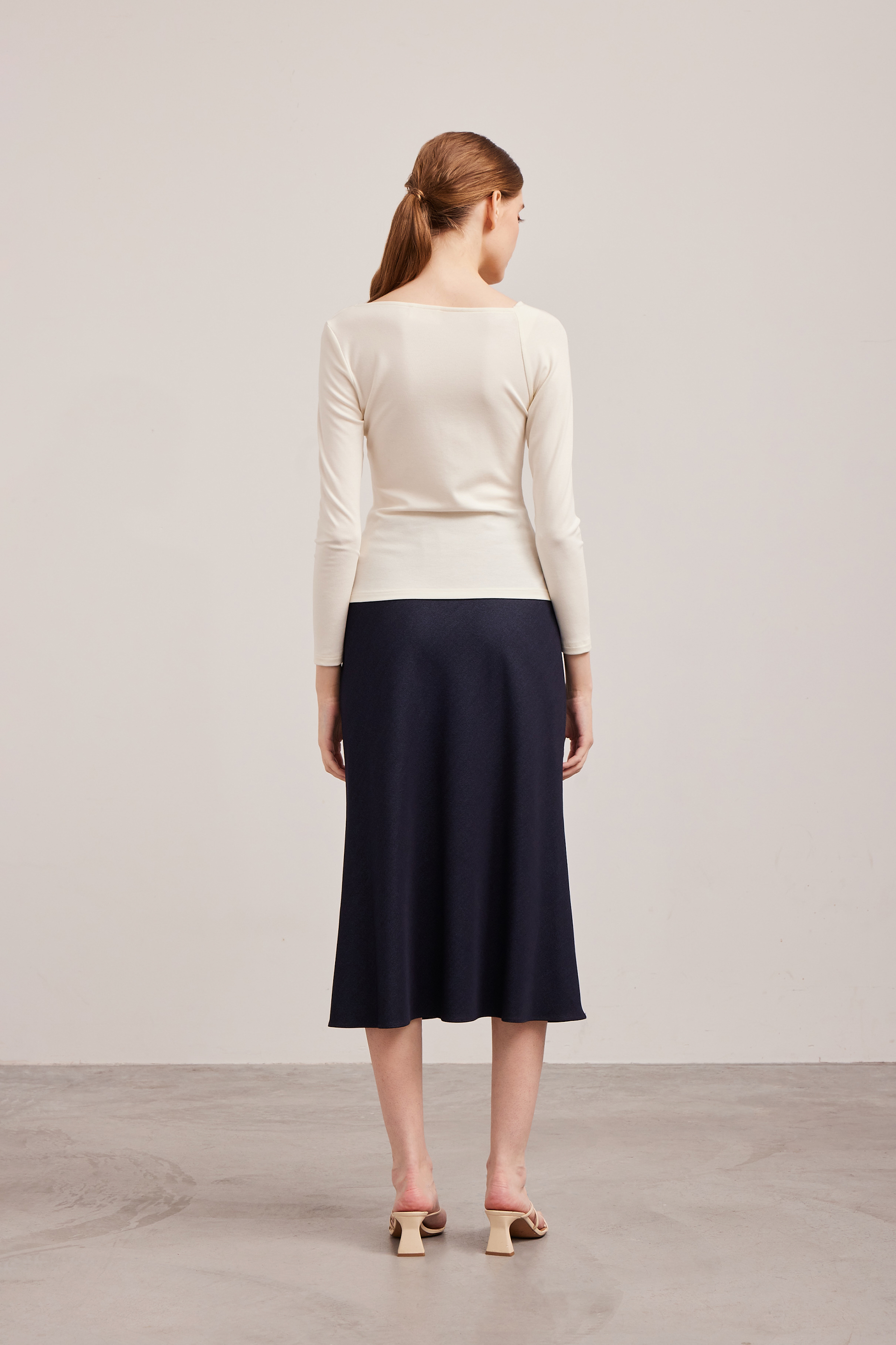 Gathered Asymmetrical Jersey Top