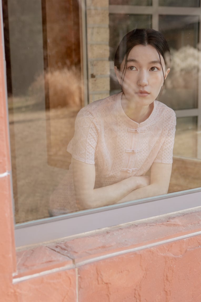 Lace Mandarin-Collar Top