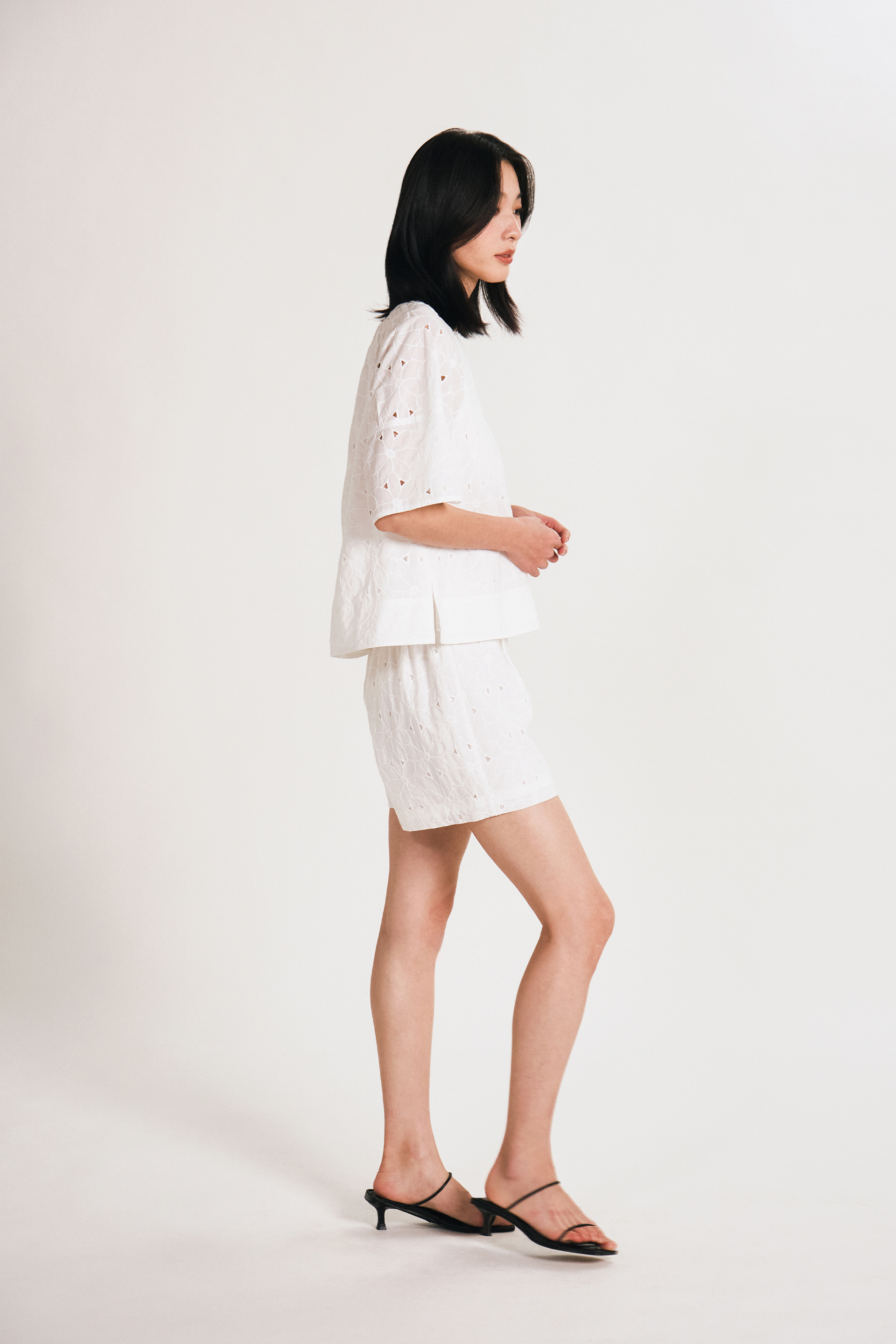 Embroidered Cotton V-Neck Top