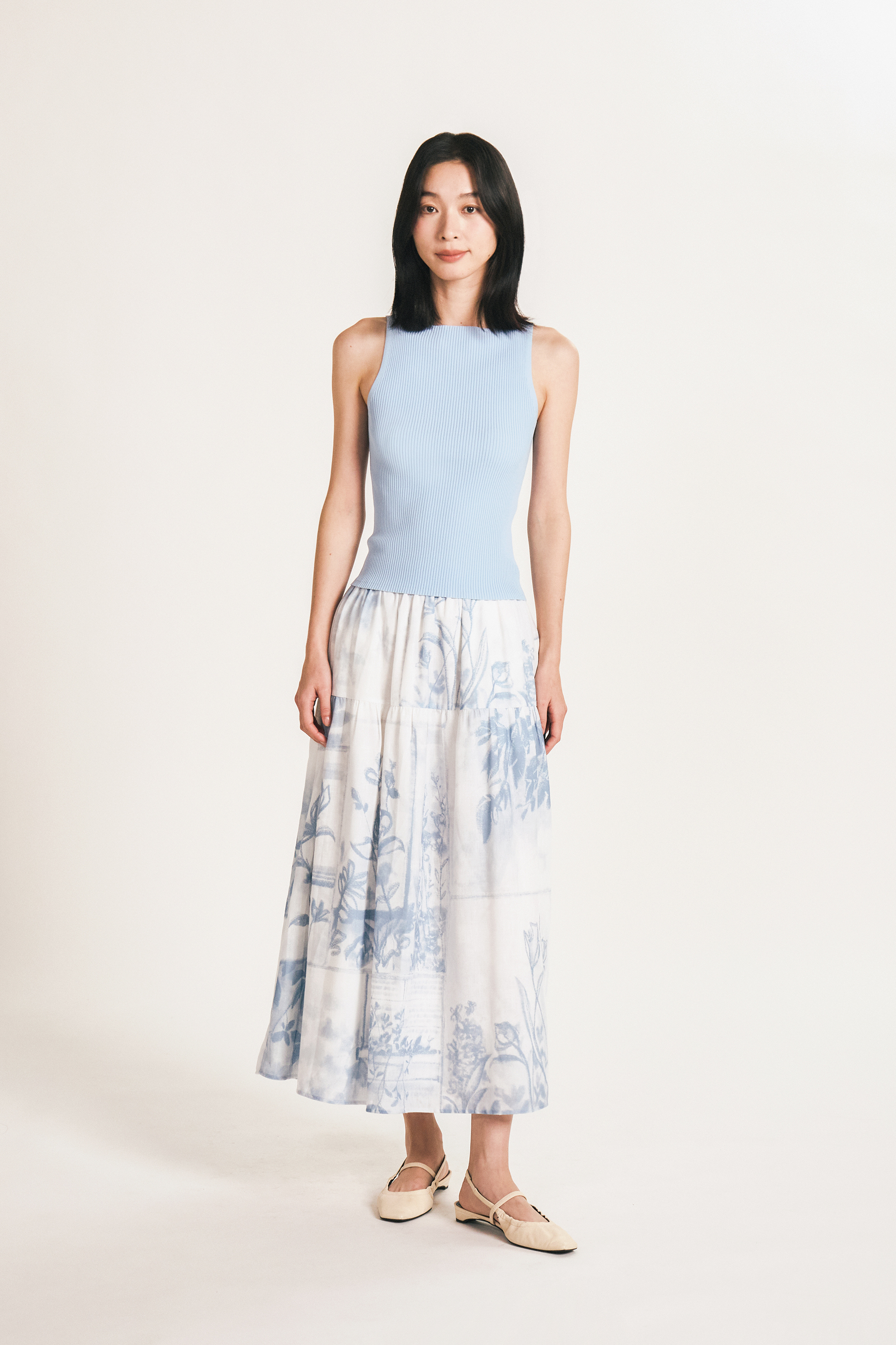 View Tiered Midi Skirt