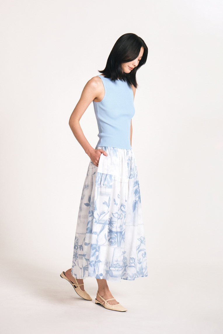 View Tiered Midi Skirt