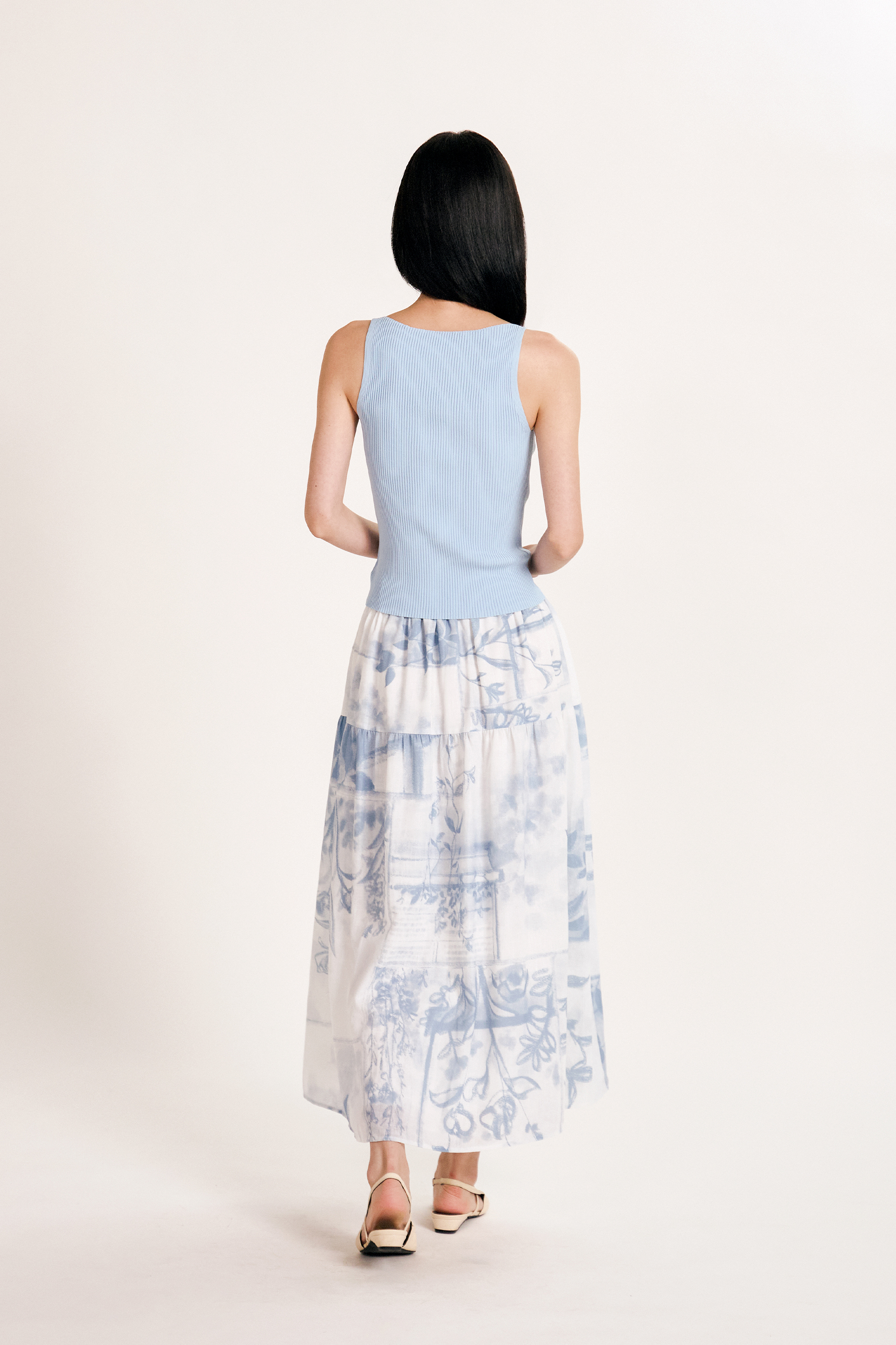 View Tiered Midi Skirt