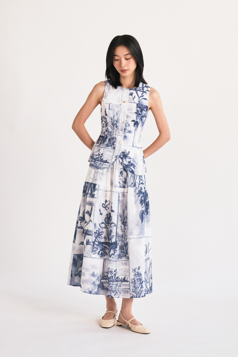 View Tiered Midi Skirt