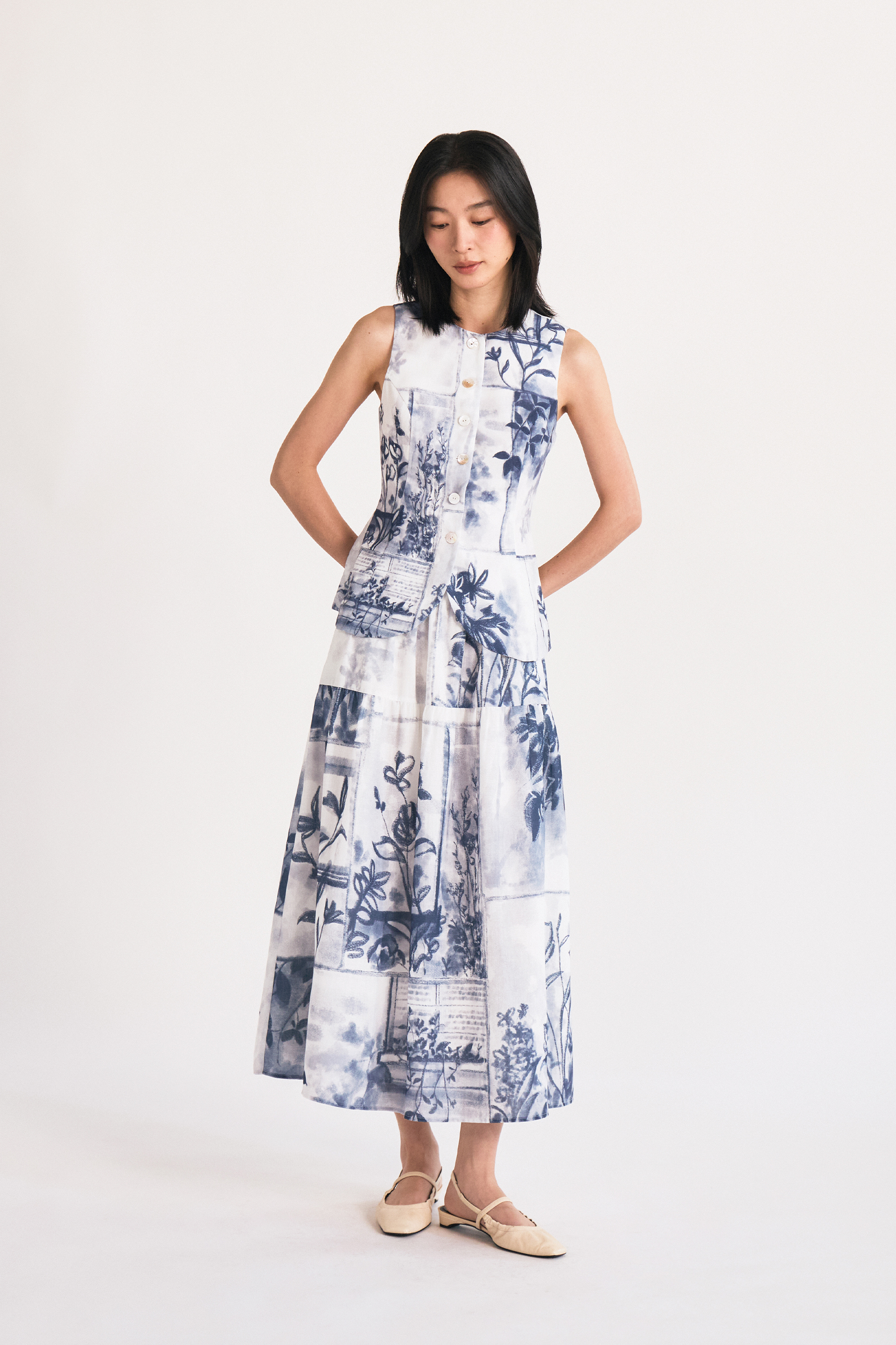 View Tiered Midi Skirt