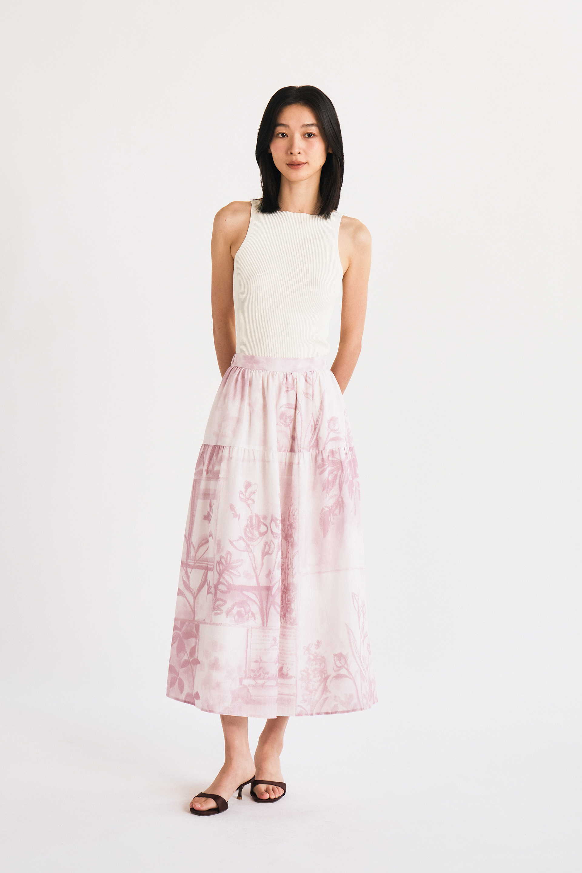 View Tiered Midi Skirt