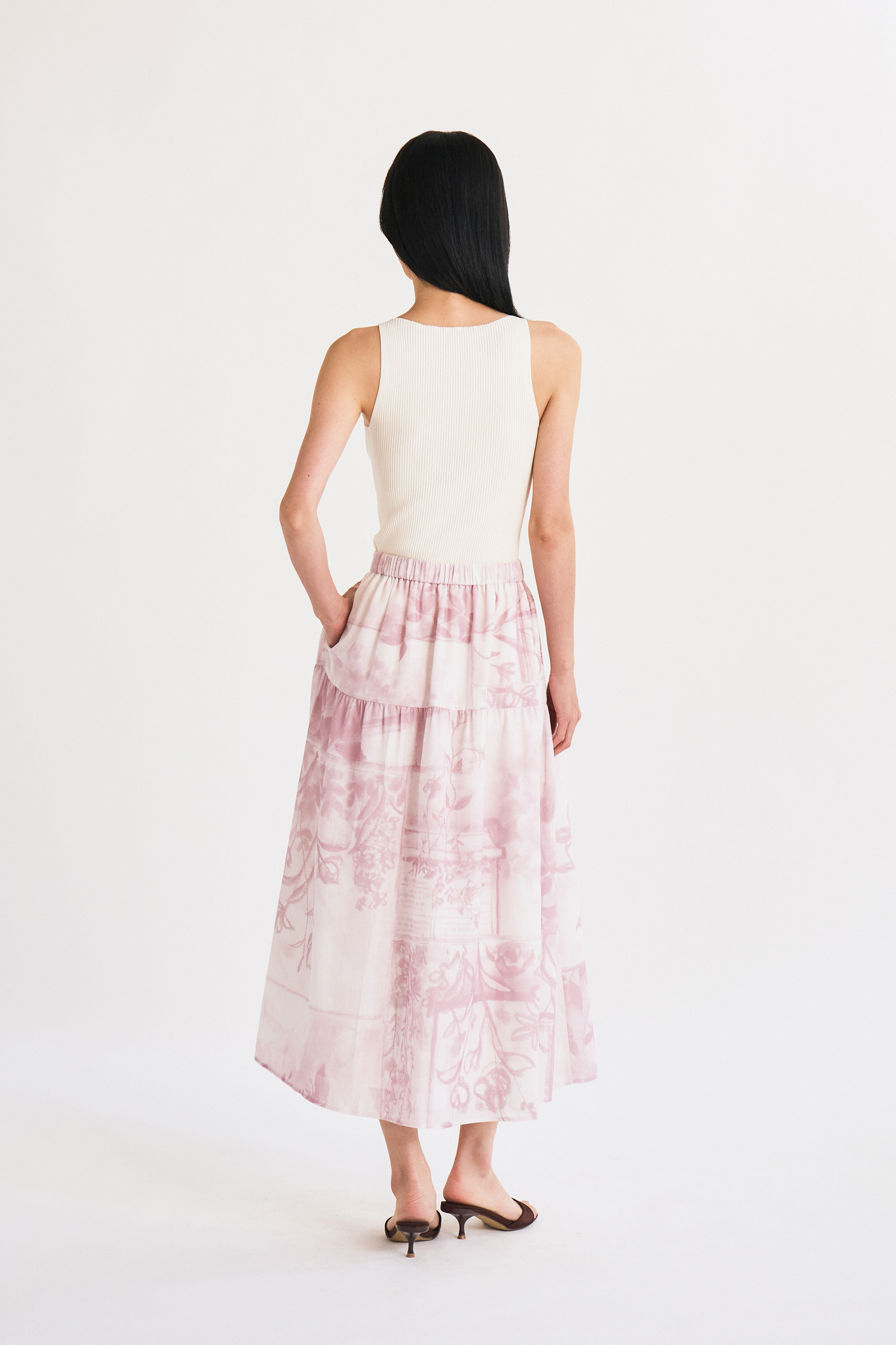 View Tiered Midi Skirt