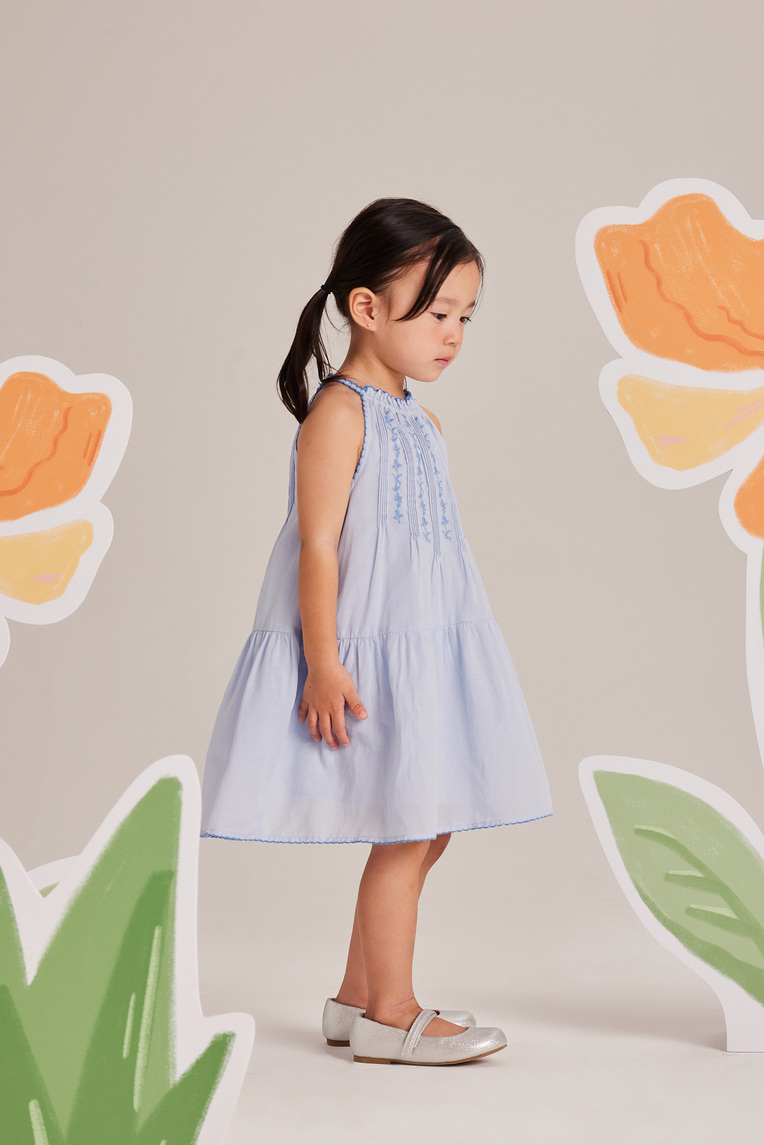 [Pre-order Special] Embroidered Pintuck Halter Dress