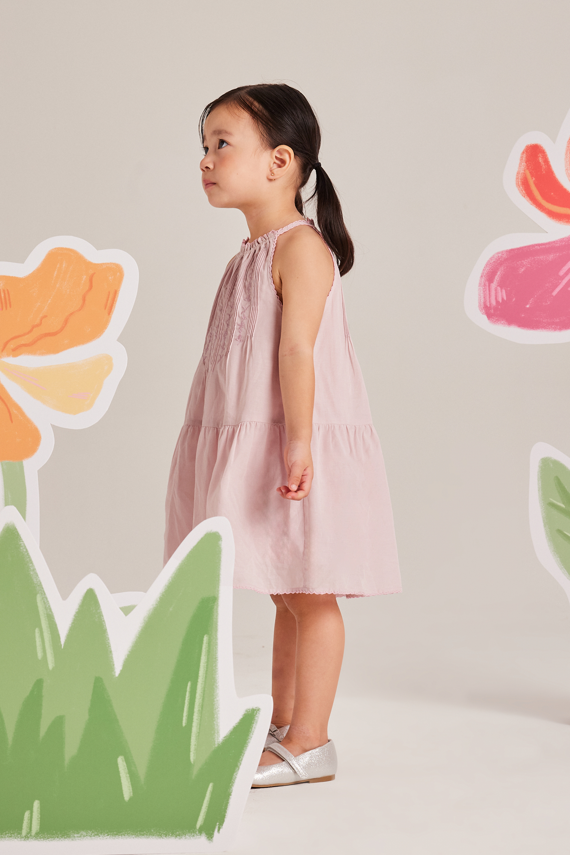 [Pre-order Special] Embroidered Pintuck Halter Dress