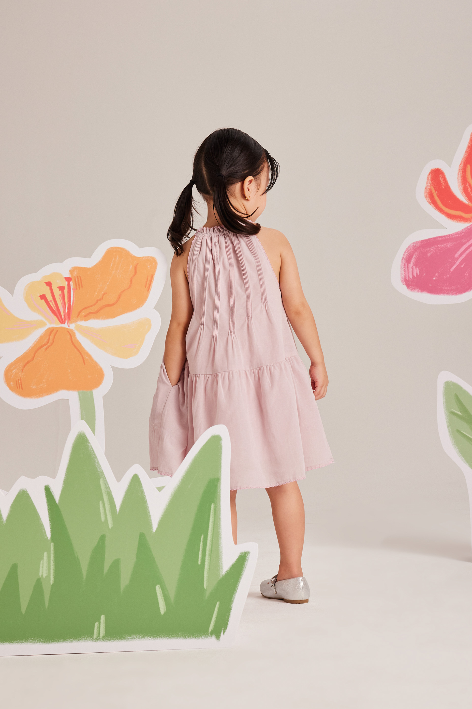 [Pre-order Special] Embroidered Pintuck Halter Dress