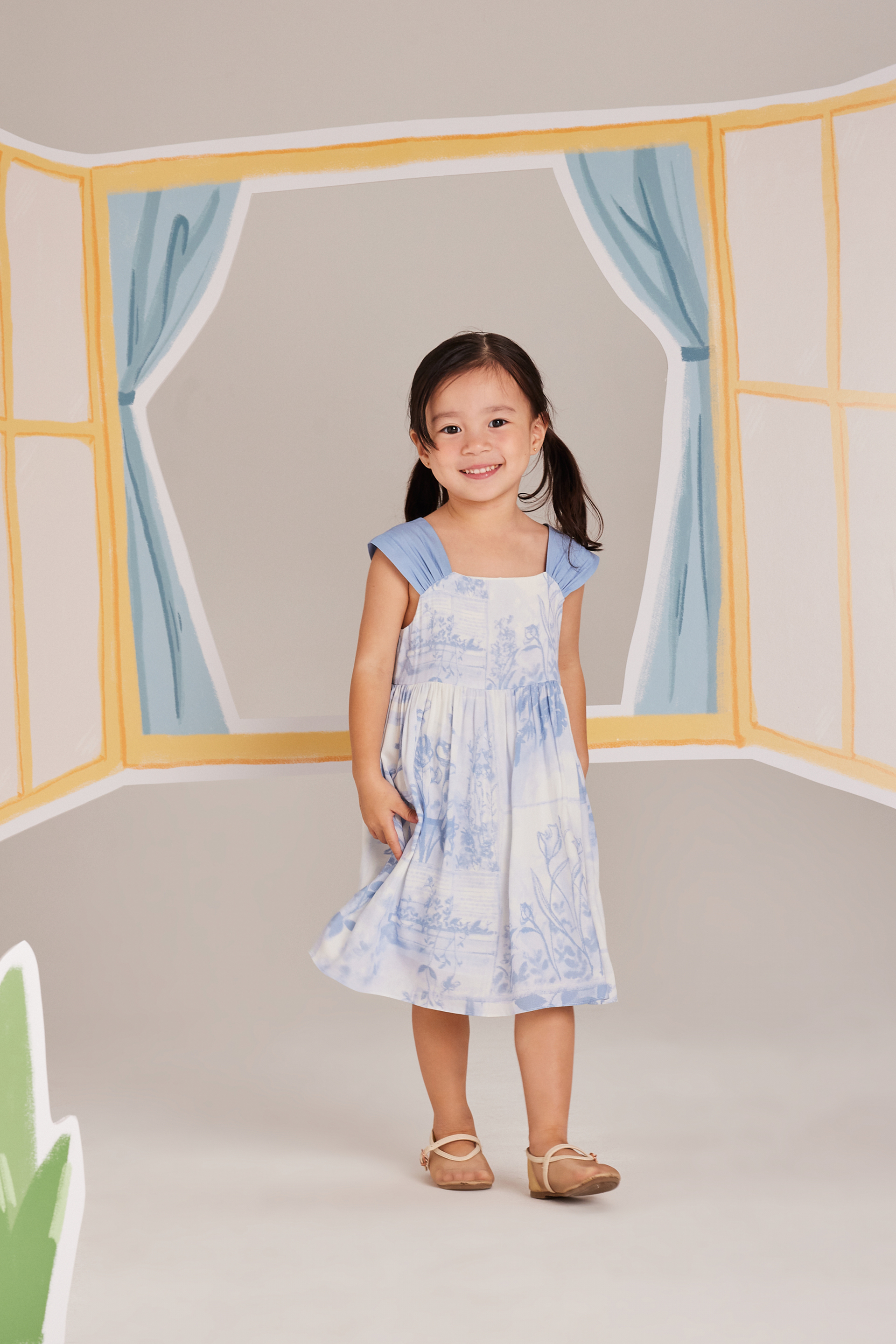 View Gathered-Sleeve Dress