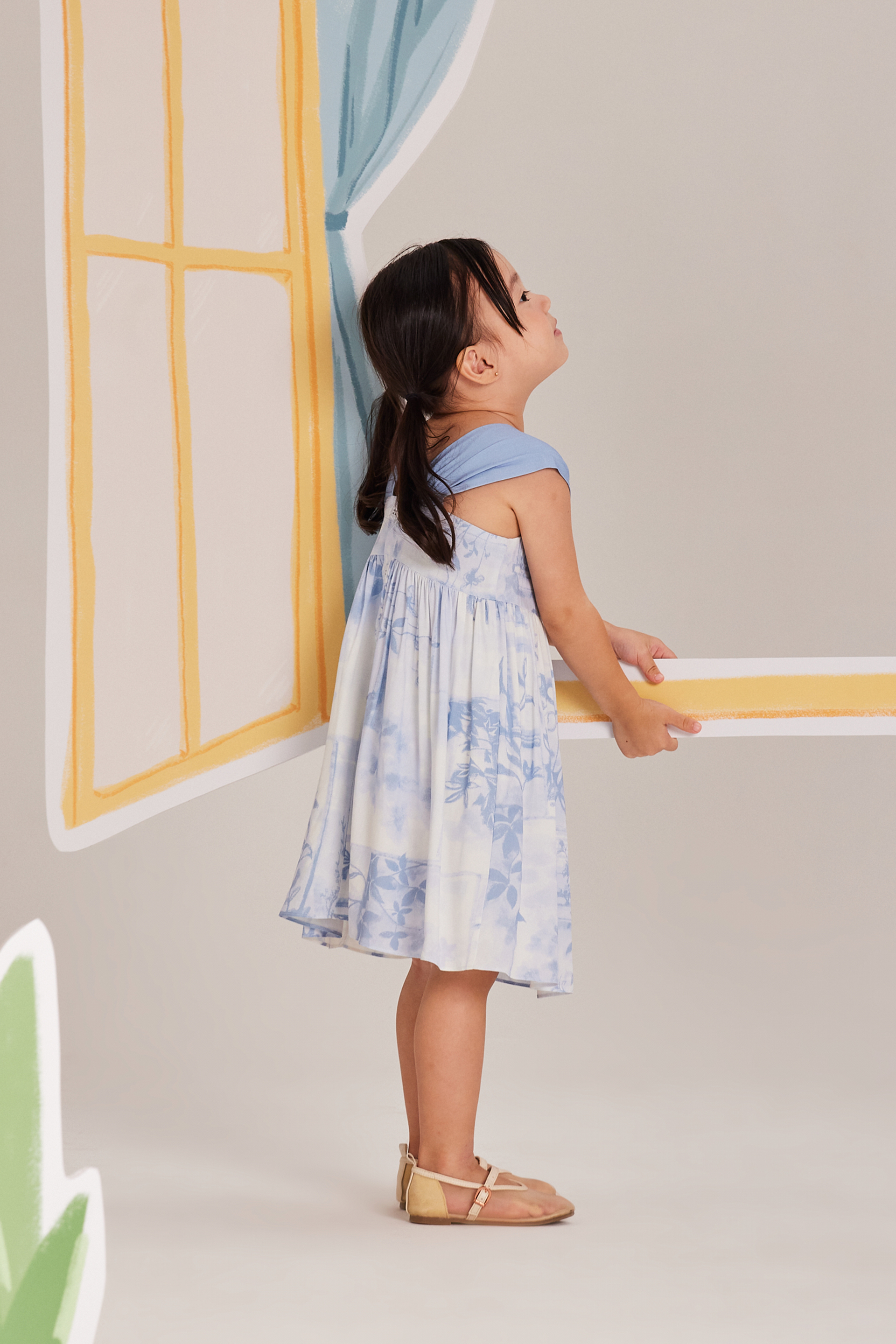 View Gathered-Sleeve Dress