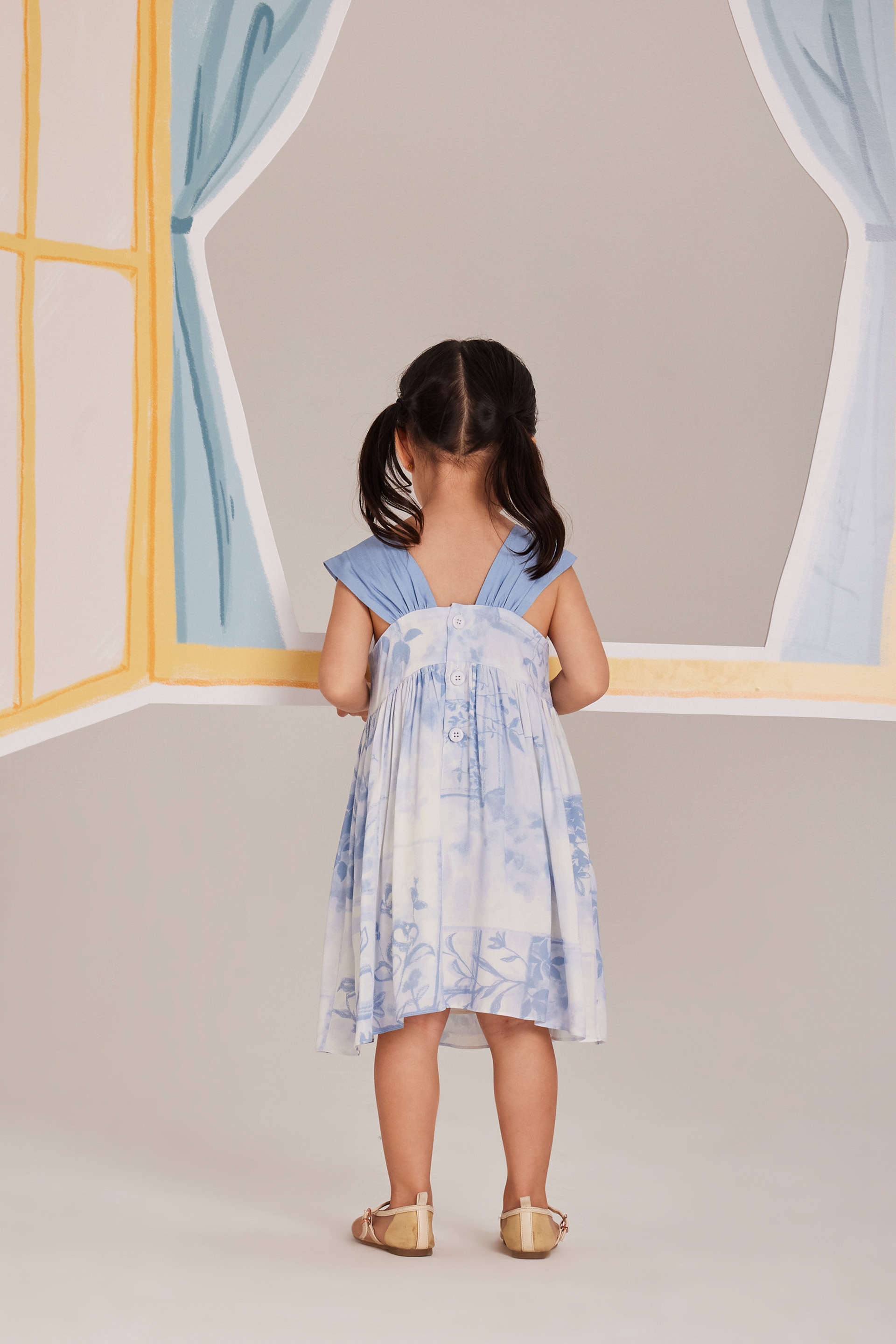 View Gathered-Sleeve Dress